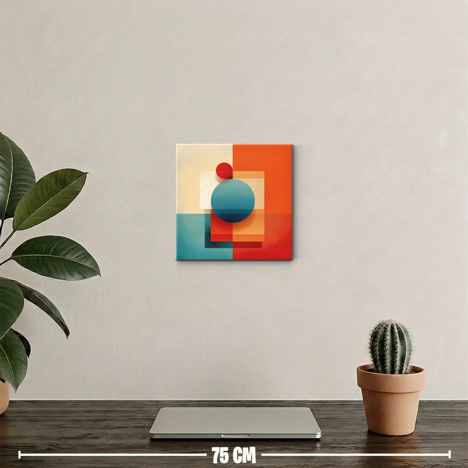 Composición geométrica con círculos y rectángulos en tonos cálidos — miniatura 2