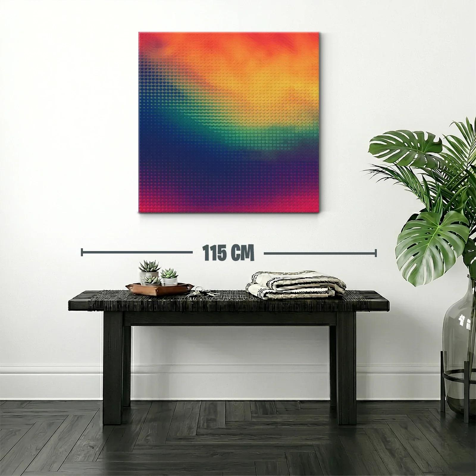 Cuadro abstracto moderno con patrones degradados y vibrantes — miniatura 2