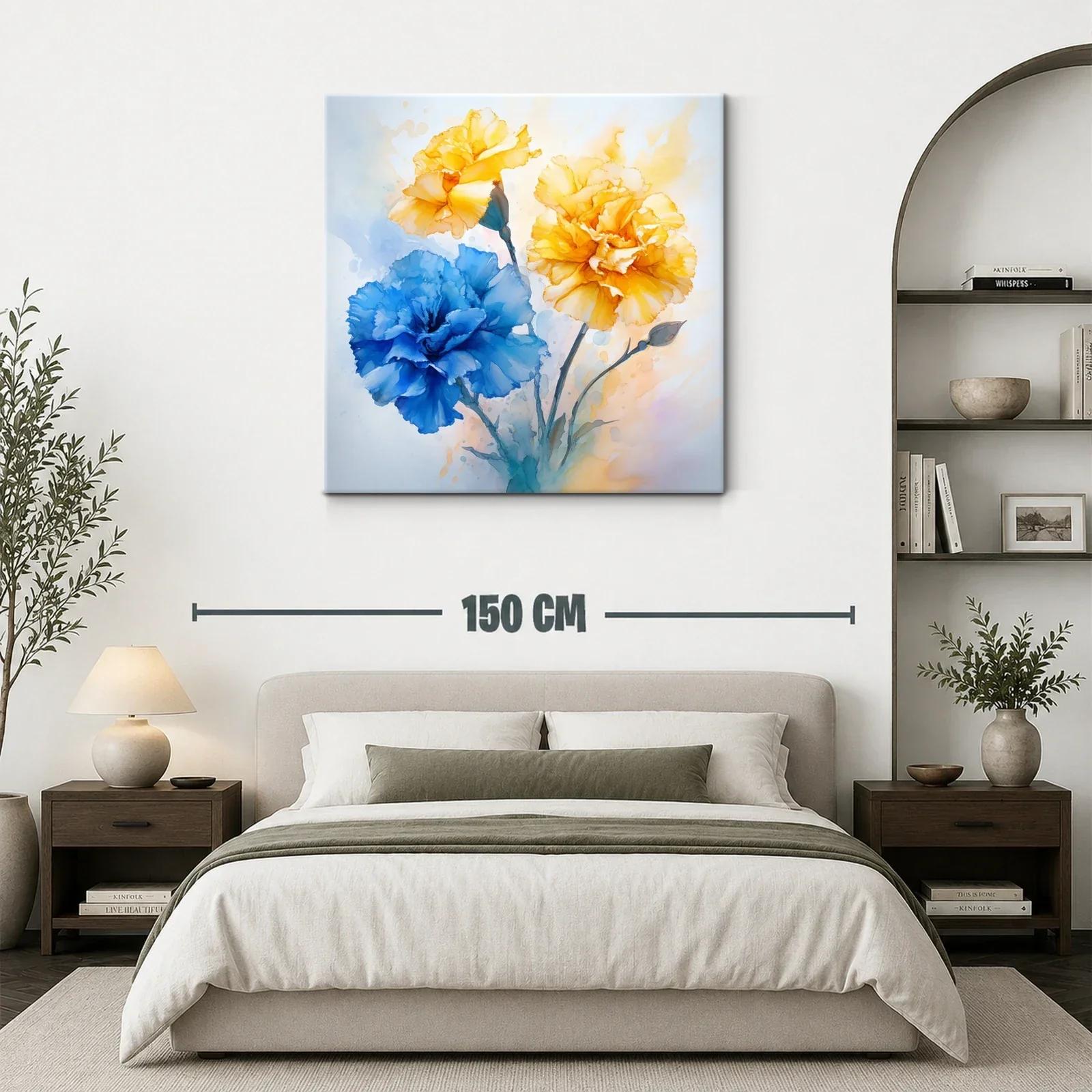 Flores vibrantes en tonos azules y amarillos delicados — miniatura 3
