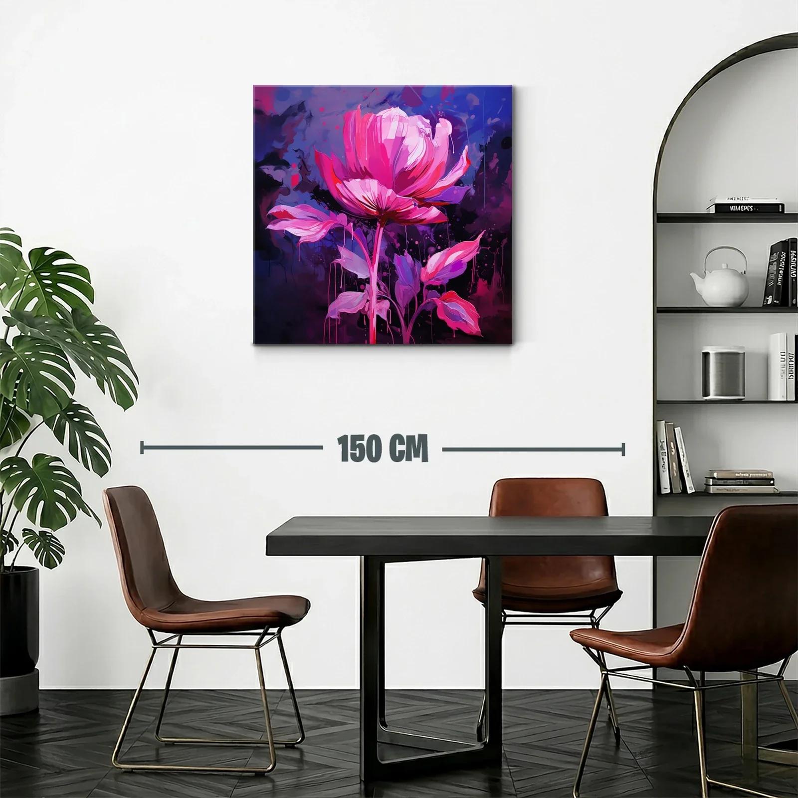 Flor vibrante en tonos rosa sobre fondo azul oscuro — miniatura 2