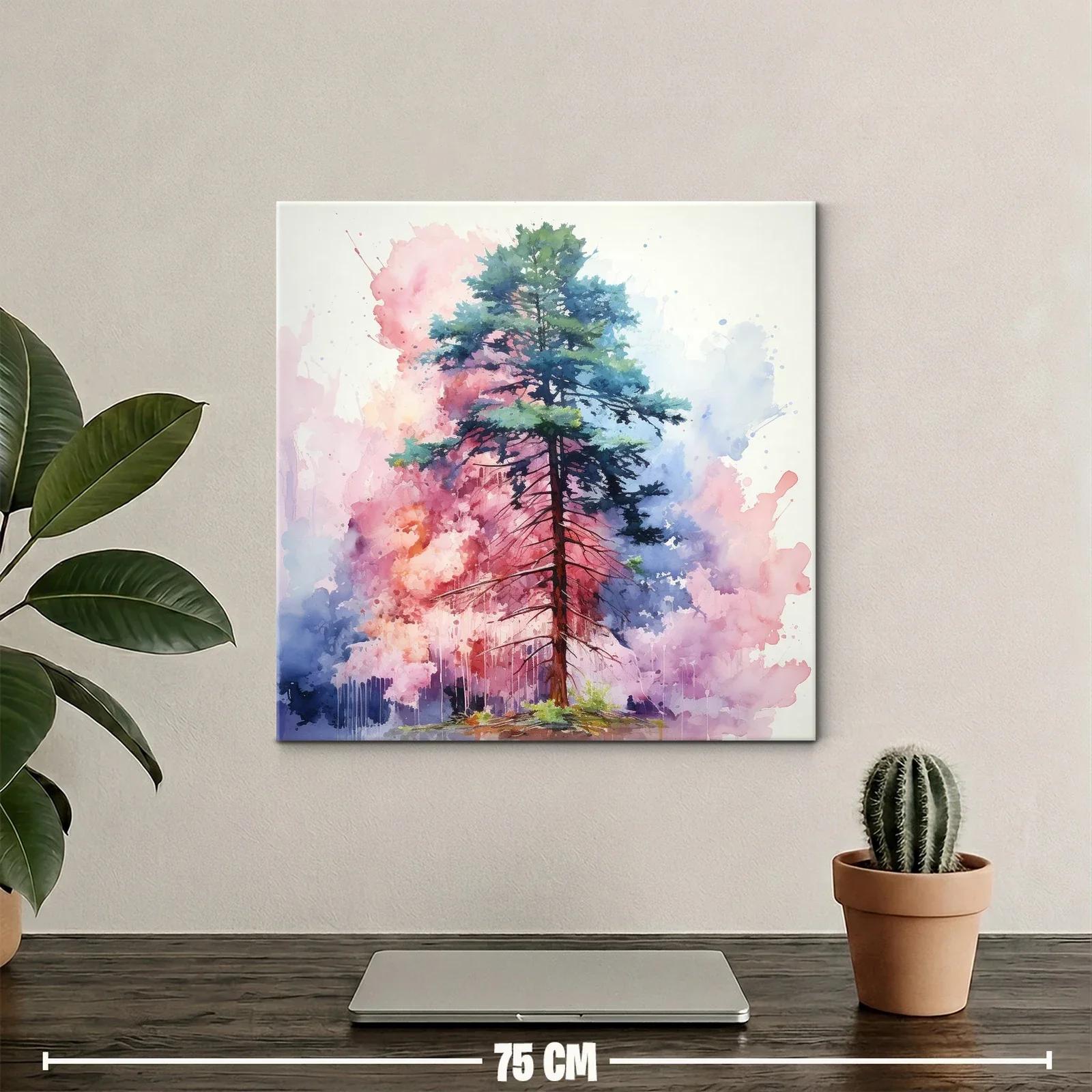 Árbol solitario con fondo vibrante en tonos pastel — miniatura 2