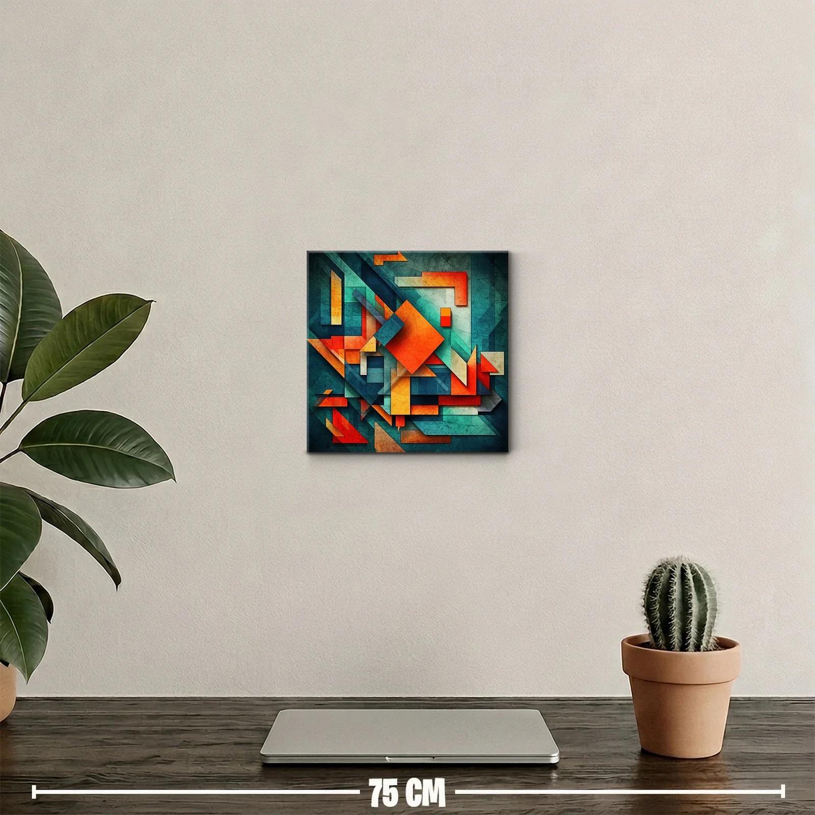 Composición abstracta vibrante en tonos naranja y azul — miniatura 2