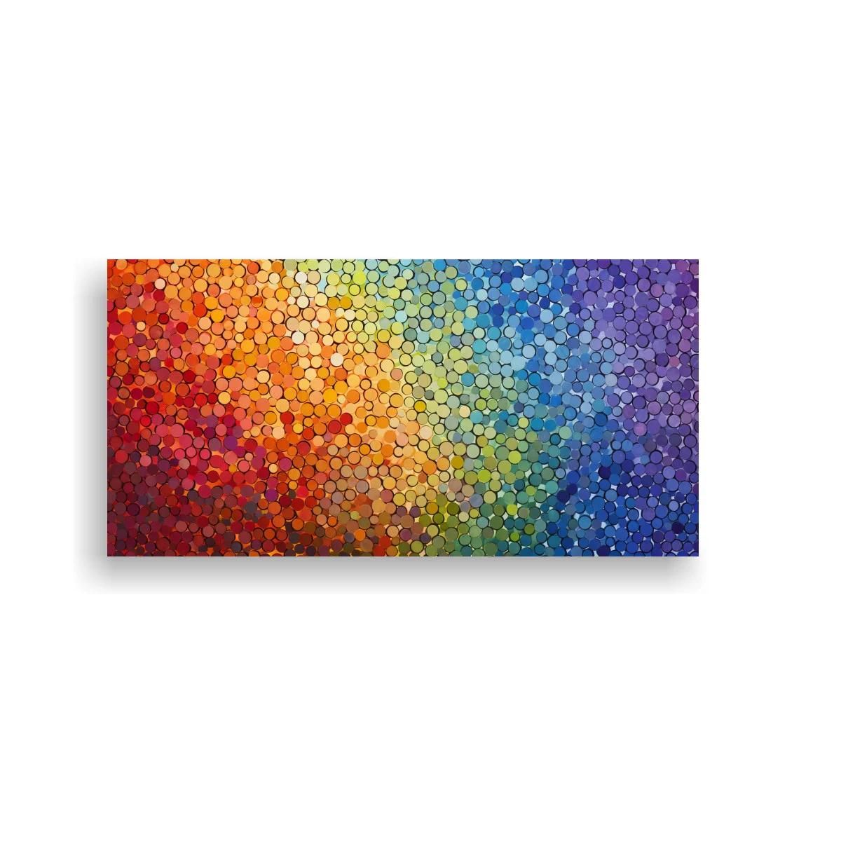 Cuadro mosaico abstracto de círculos con degradado multicolor — imagen principal
