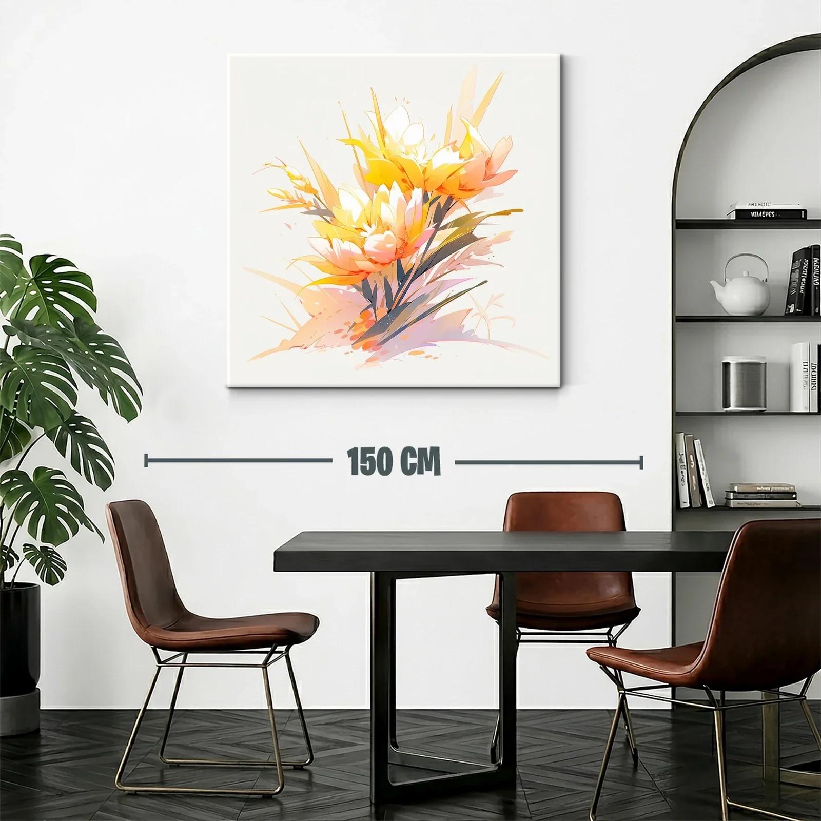 Cuadro Floral con Tonos Anaranjados y Amarillos Vibrantes — miniatura 2