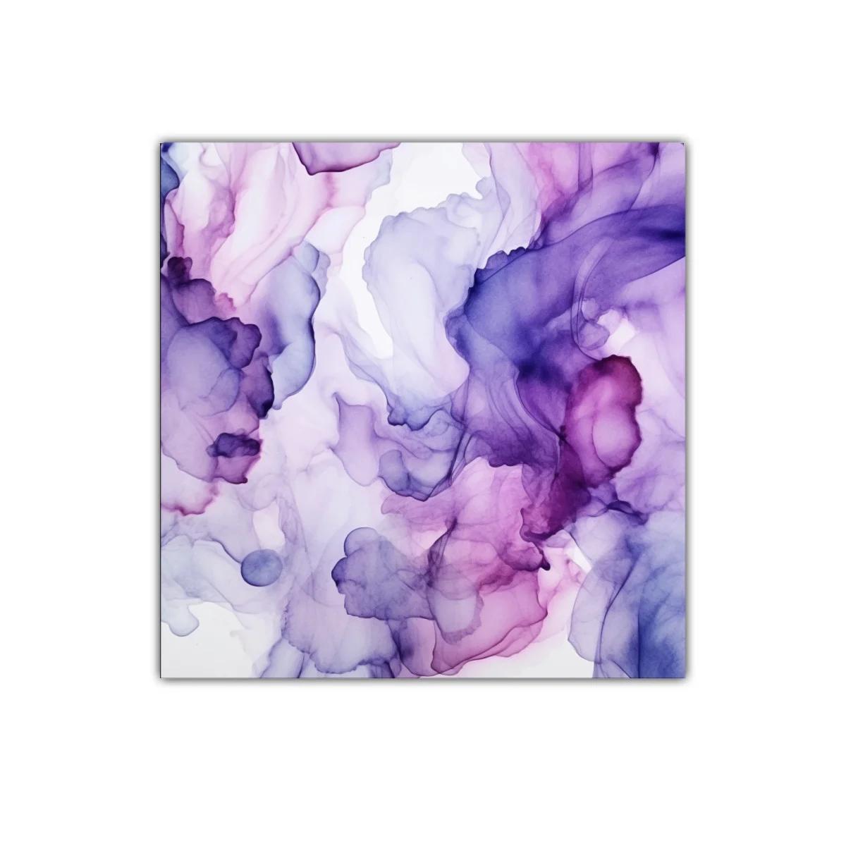 Cuadro abstracto en tonos púrpura y lavanda para decoración — miniatura 1