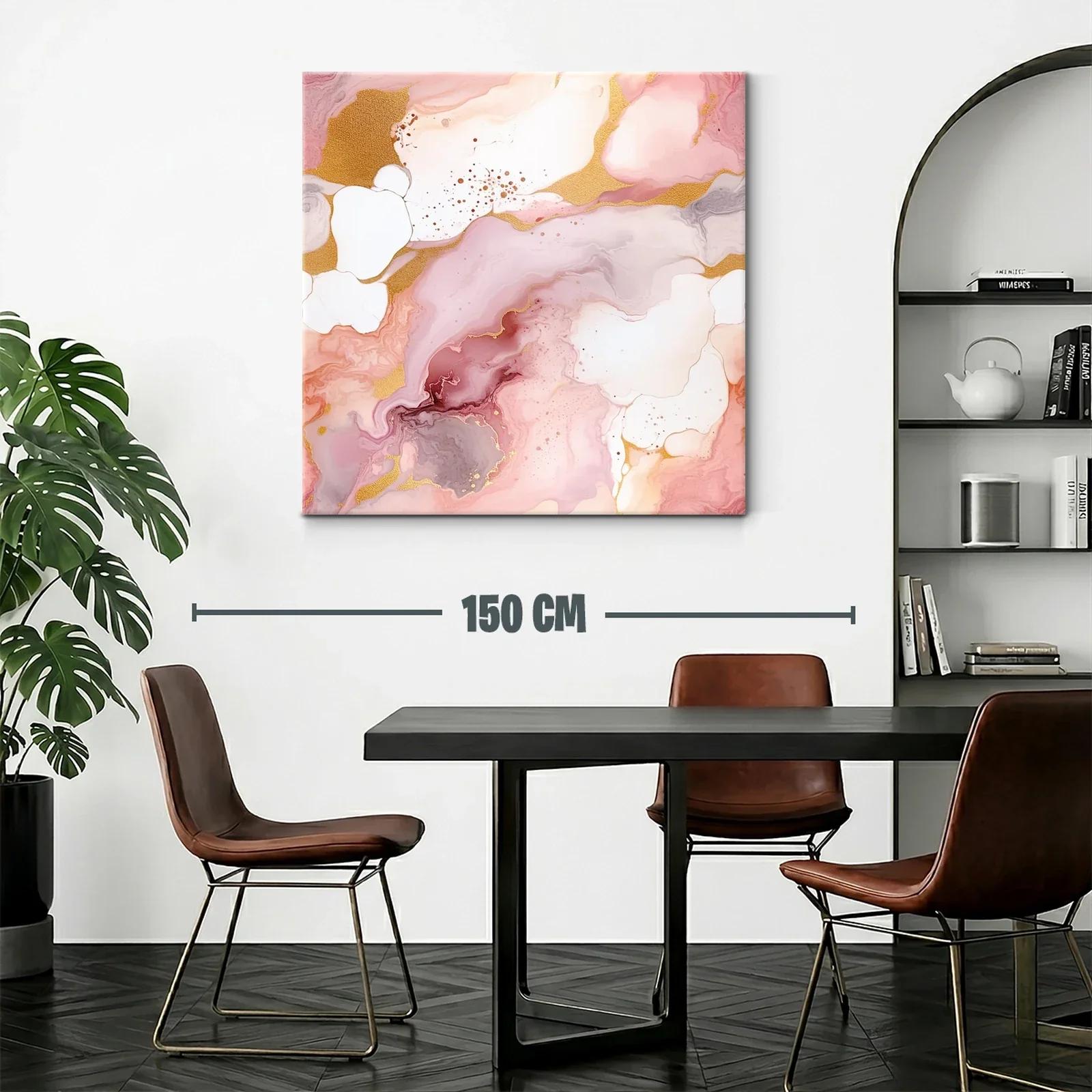 Composición abstracta en tonos rosa y dorado elegante y suave — miniatura 2