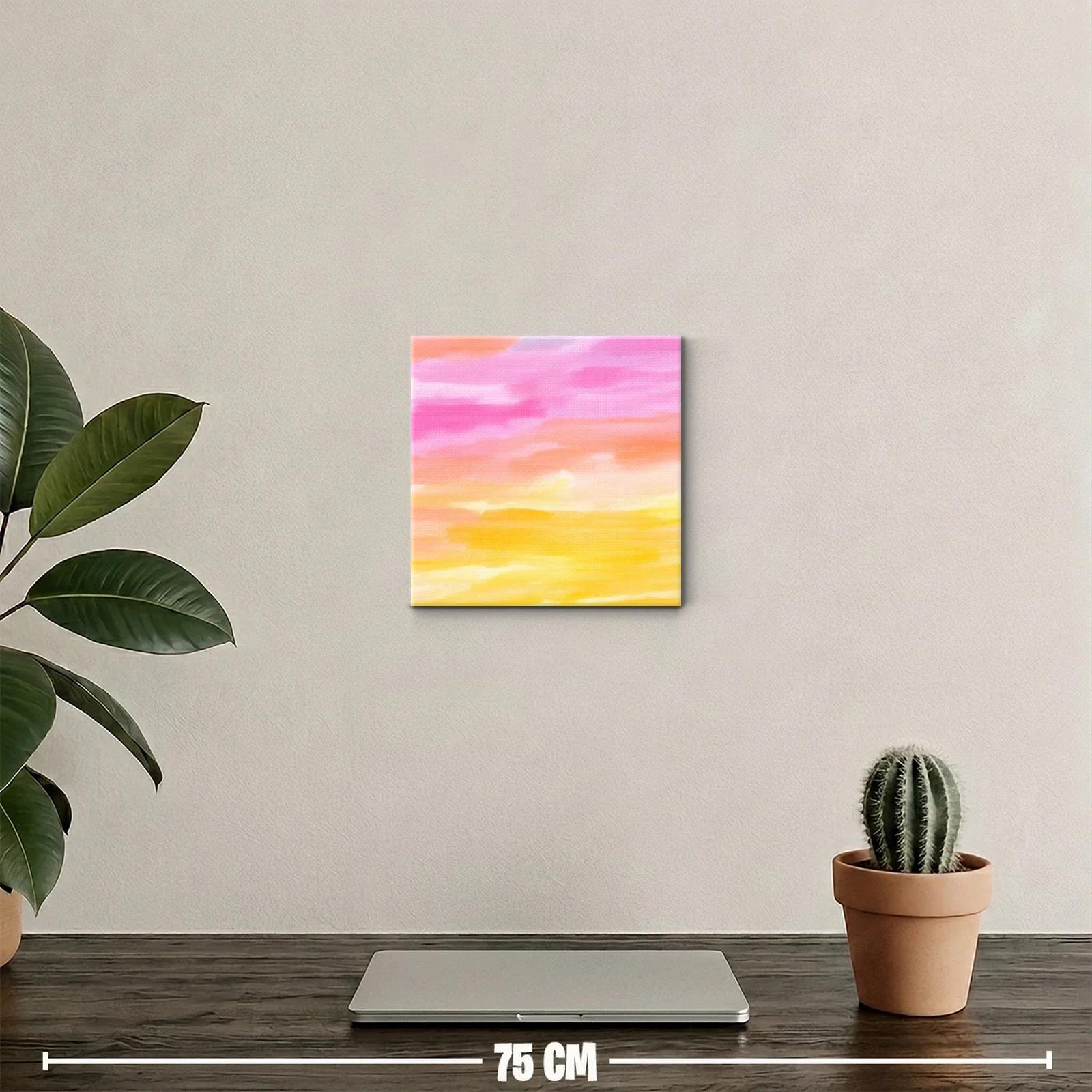 Cuadro abstracto en tonos cálidos con pinceladas suaves — miniatura 2
