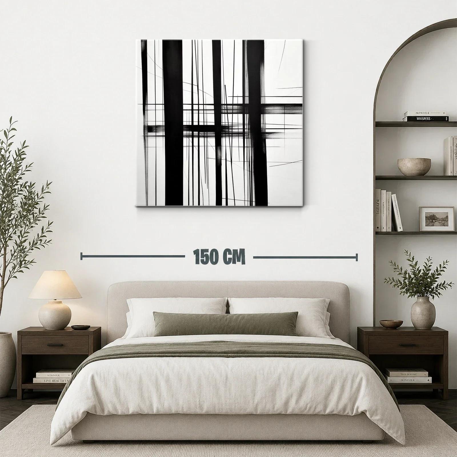 Composición abstracta en blanco y negro con líneas geométricas — miniatura 3