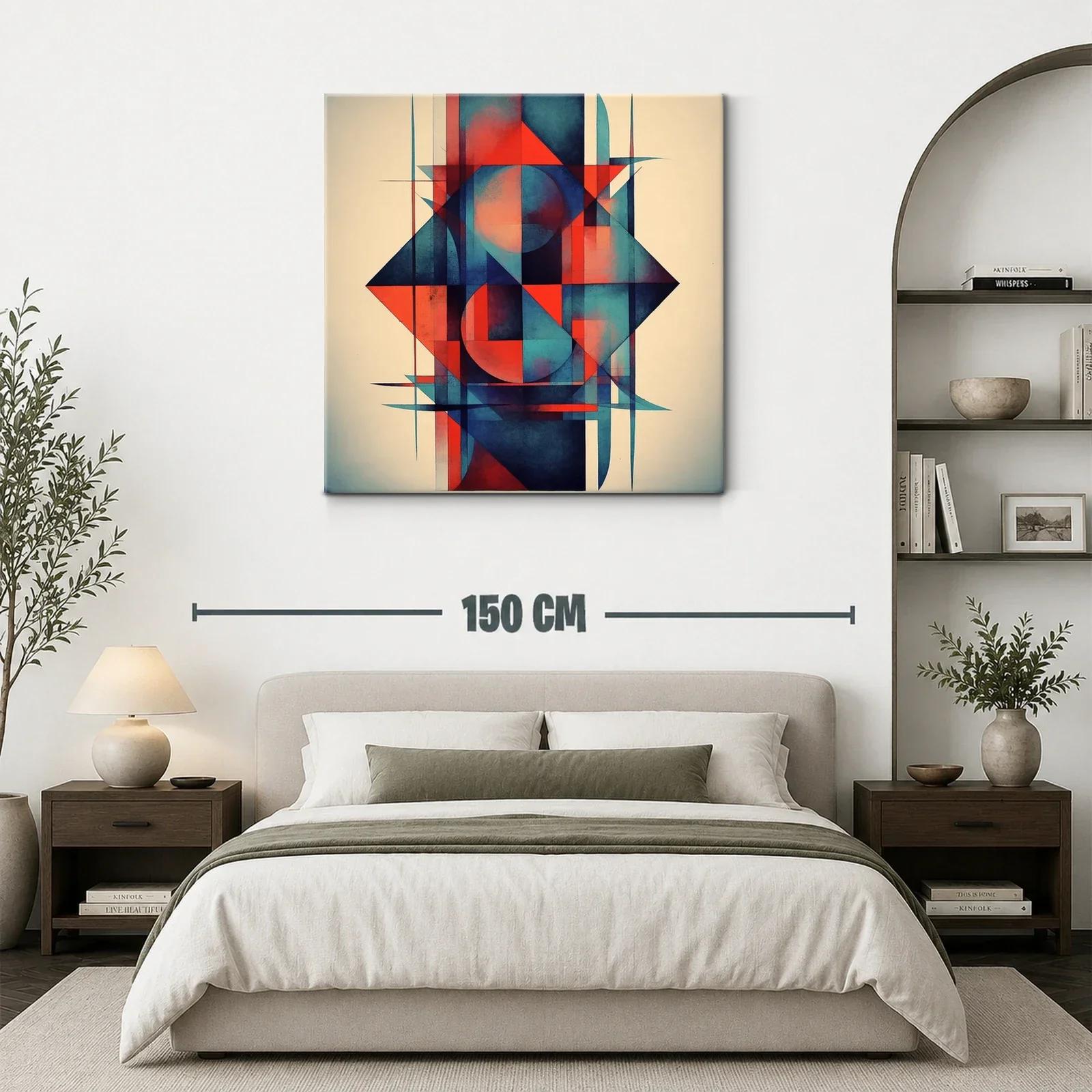 Composición geométrica vibrante en tonos rojo y azul — miniatura 3