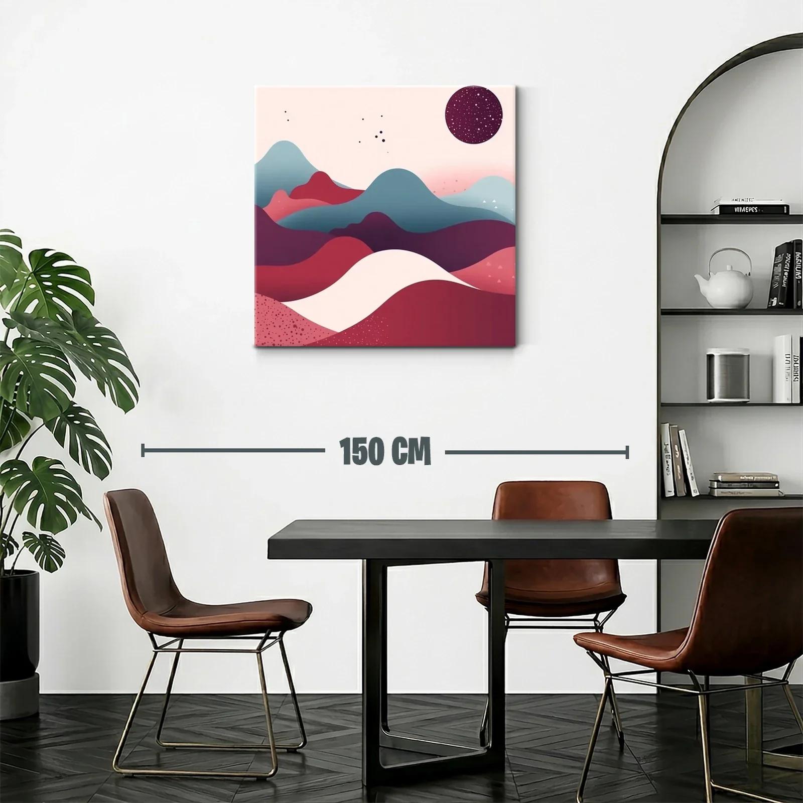 Paisaje abstracto en tonos cálidos y fríos con esfera estrellada — miniatura 2