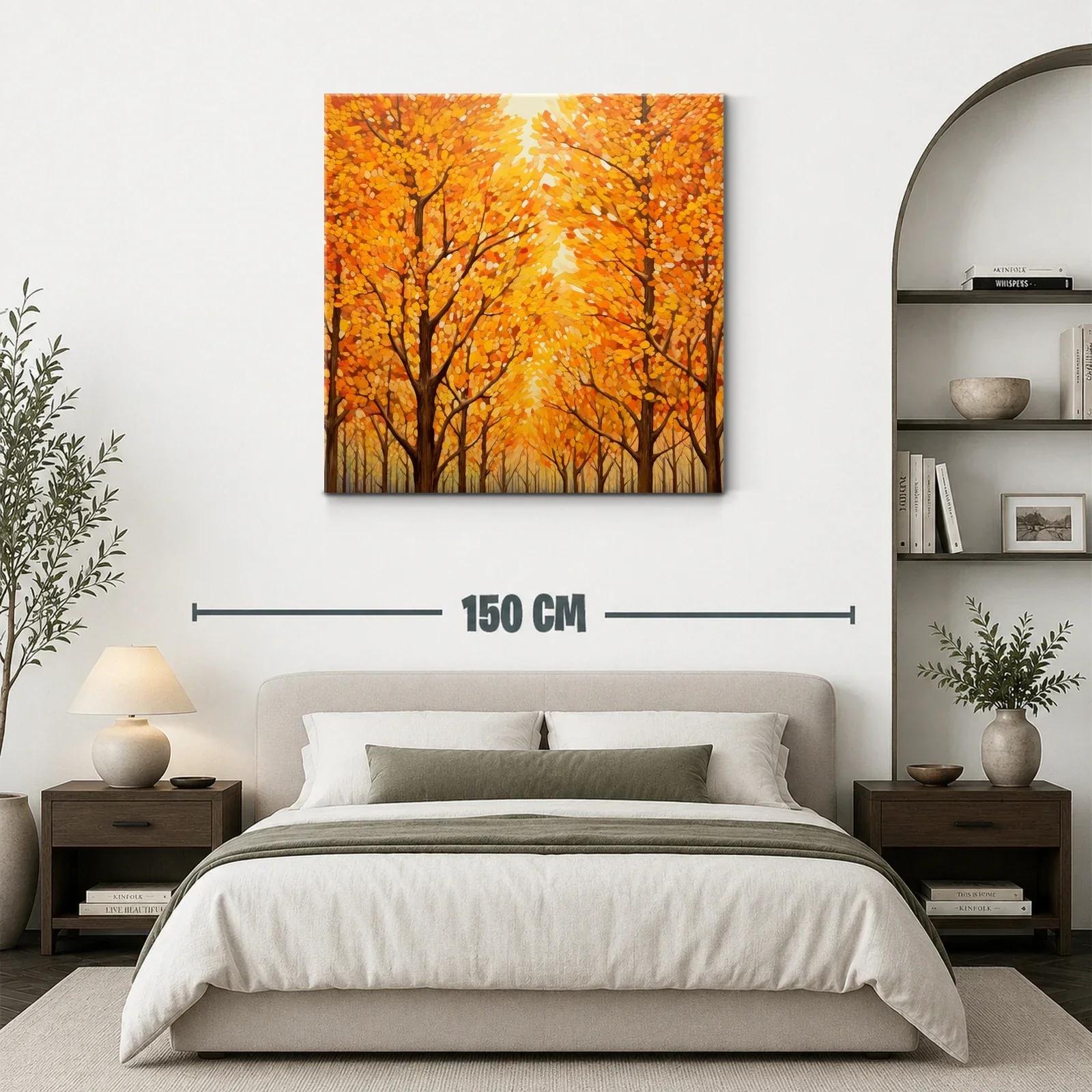 Bosque en otoño con tonos cálidos y dorados — miniatura 3