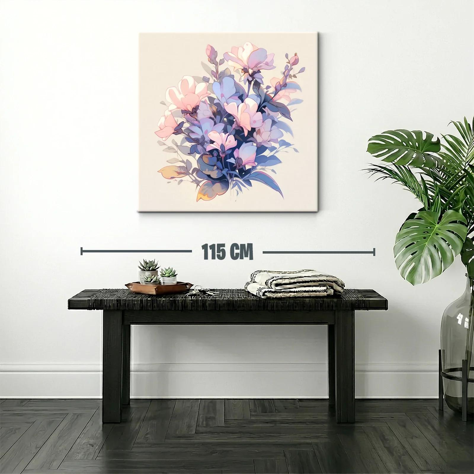 Delicado ramo floral en tonos pastel y azules suaves — miniatura 2