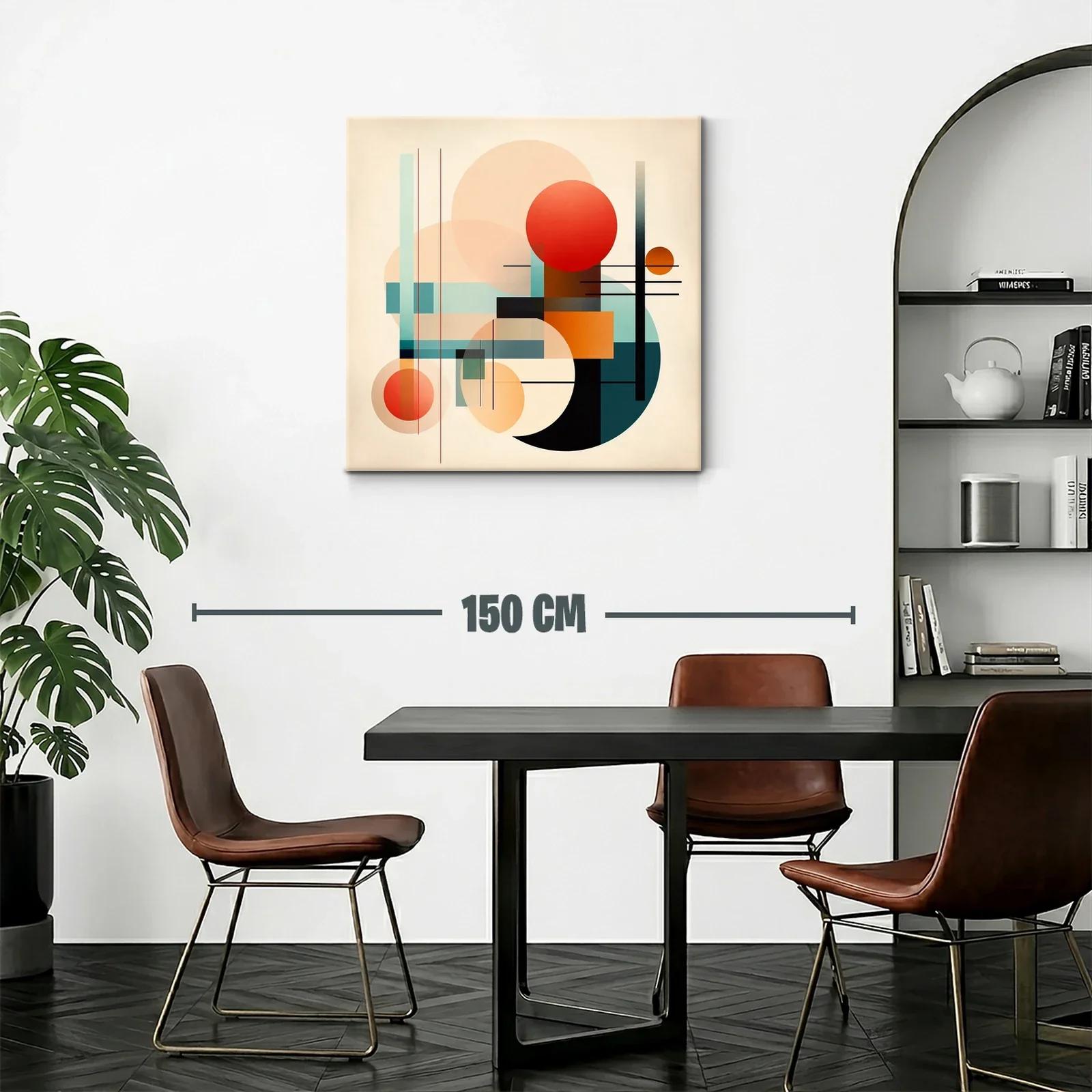 Cuadro abstracto con formas geométricas y paleta cálida — miniatura 2