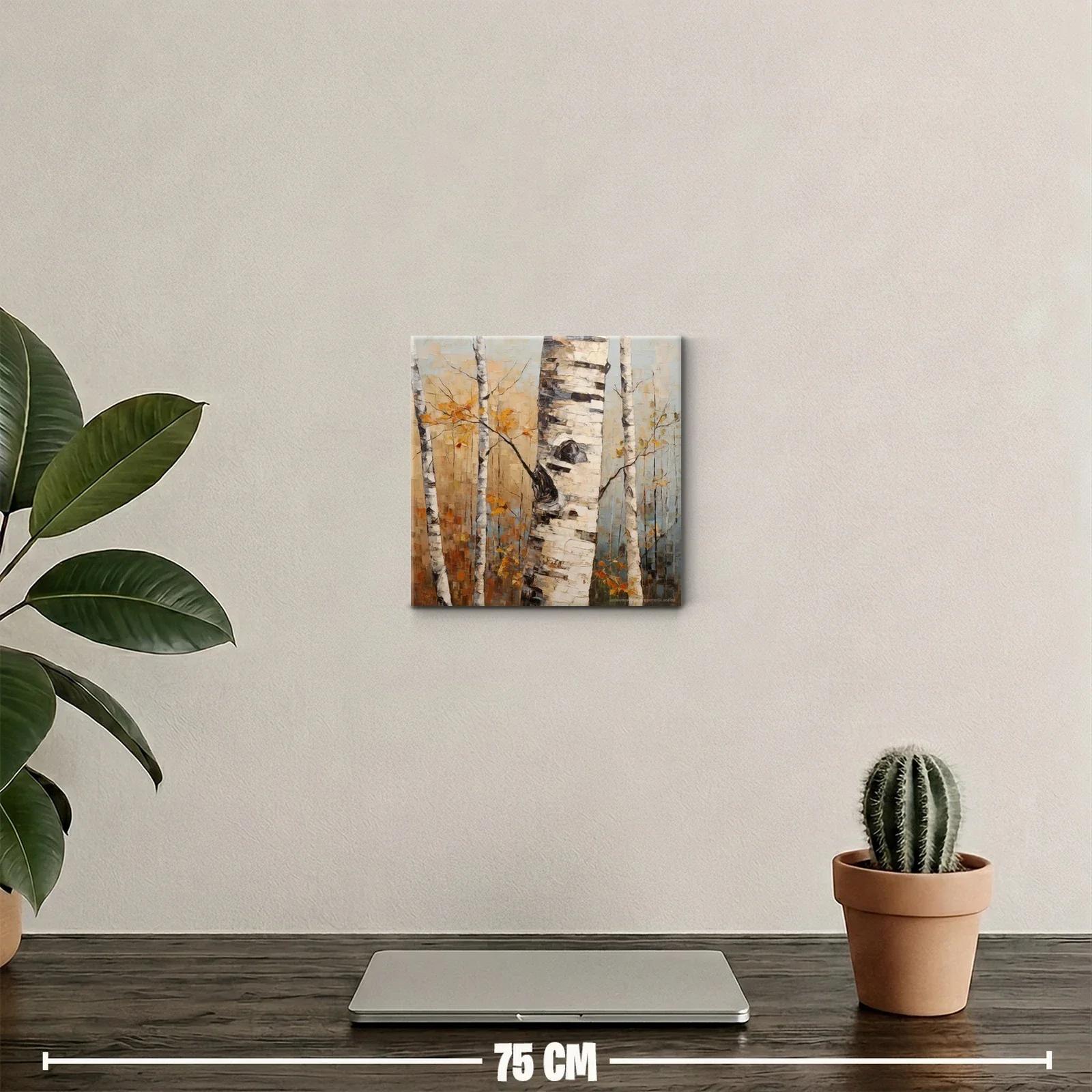Bosque de abedules con hojas otoñales doradas — miniatura 2
