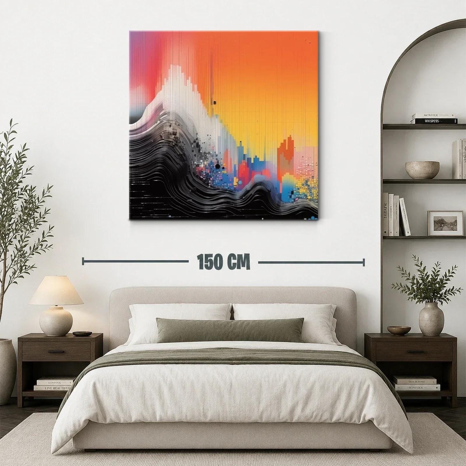 Composición abstracta con vibrantes tonos cálidos y detalles dinámicos — miniatura 3