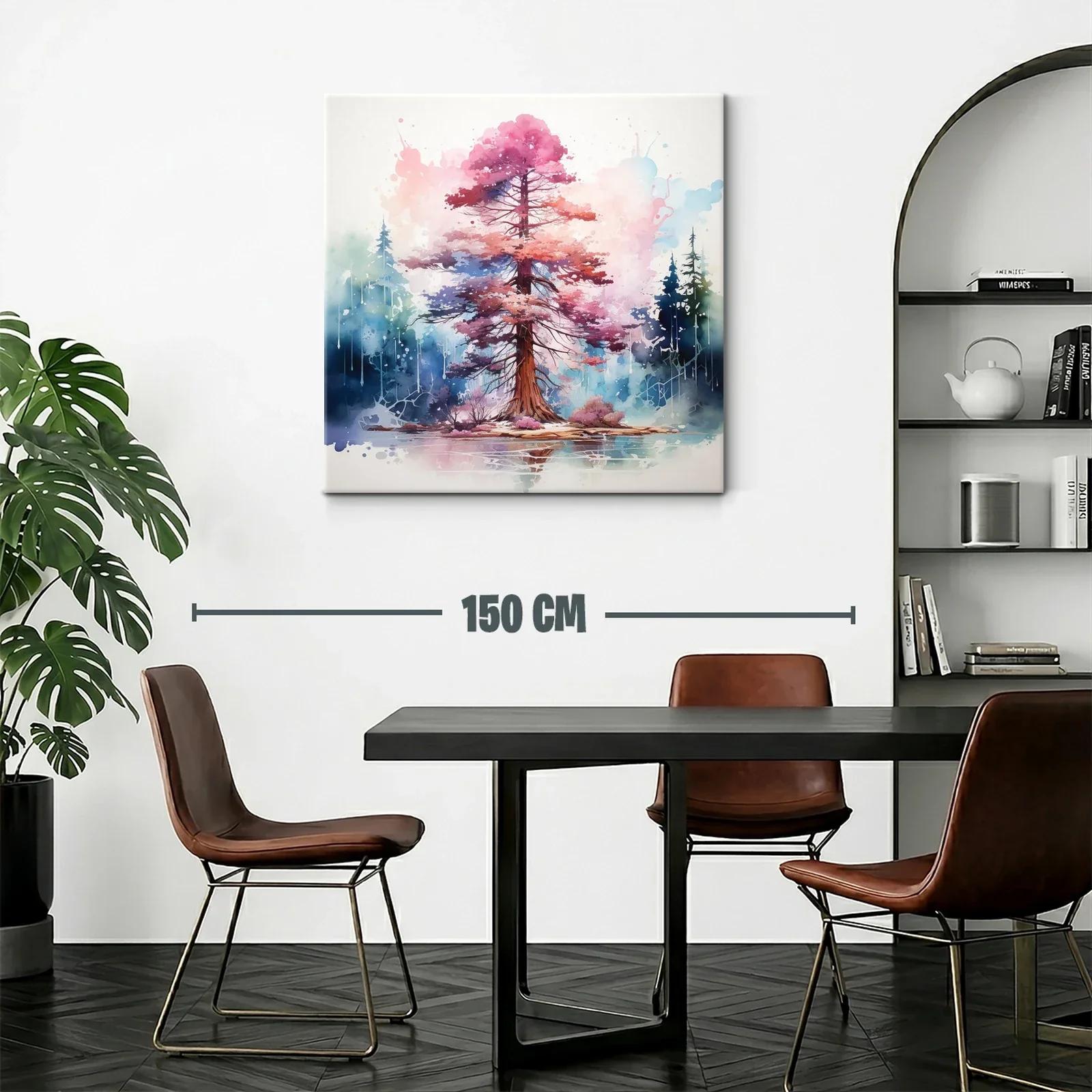 Árbol en tonos rosas y azules con reflejo en agua — miniatura 2