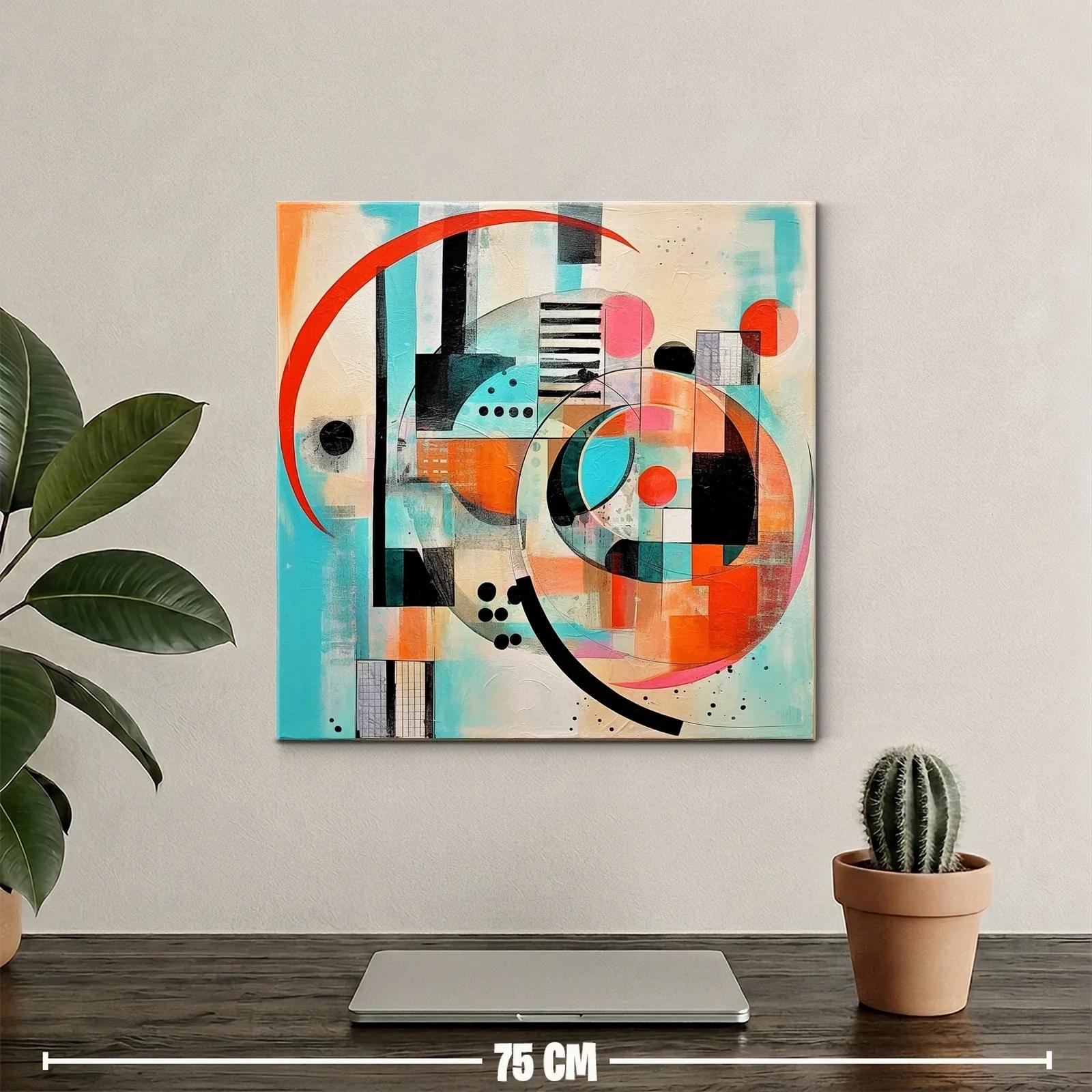 Composición abstracta con círculos y líneas en tonos vivos — miniatura 2