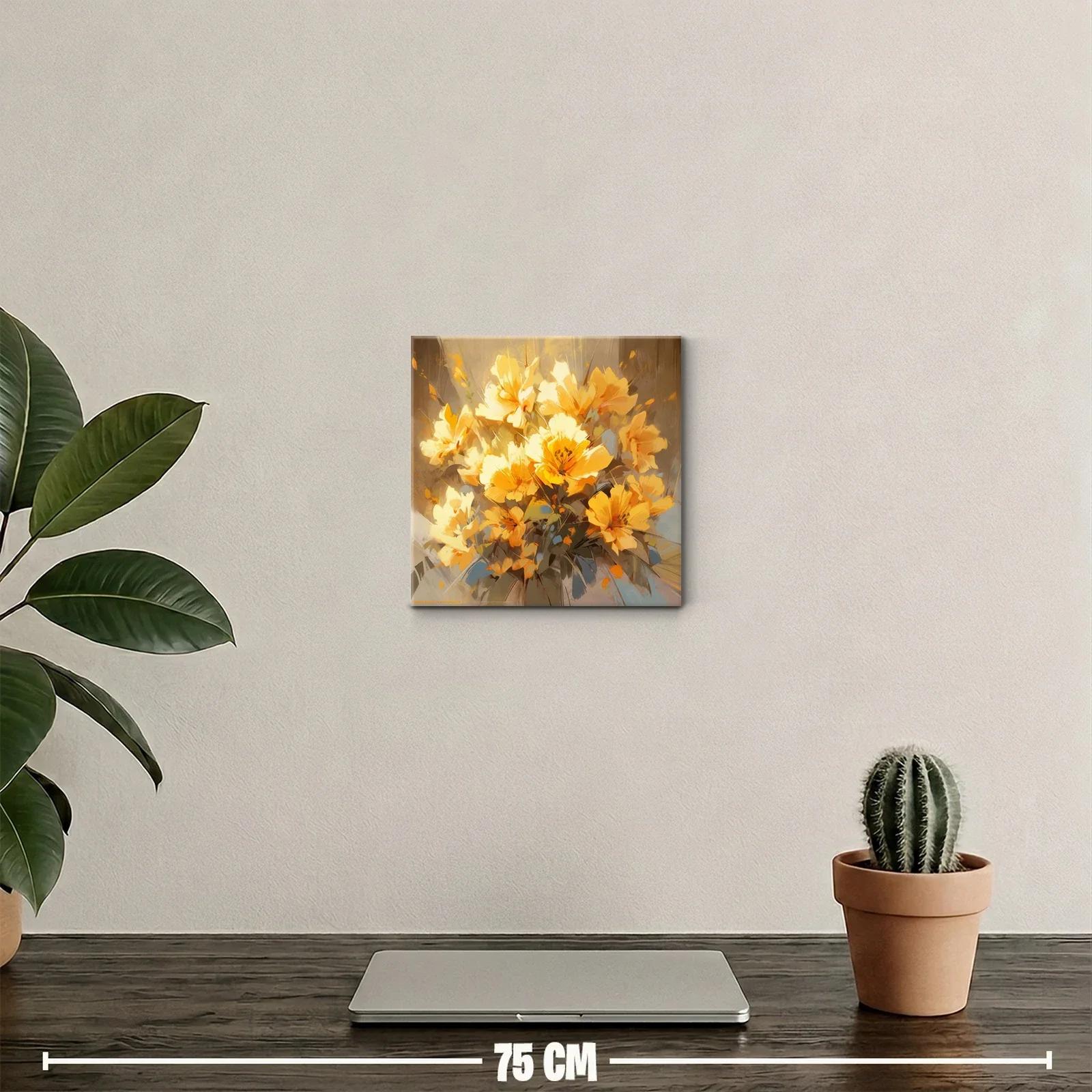 Cuadro con ramo de flores amarillas vibrantes y delicadas — miniatura 2