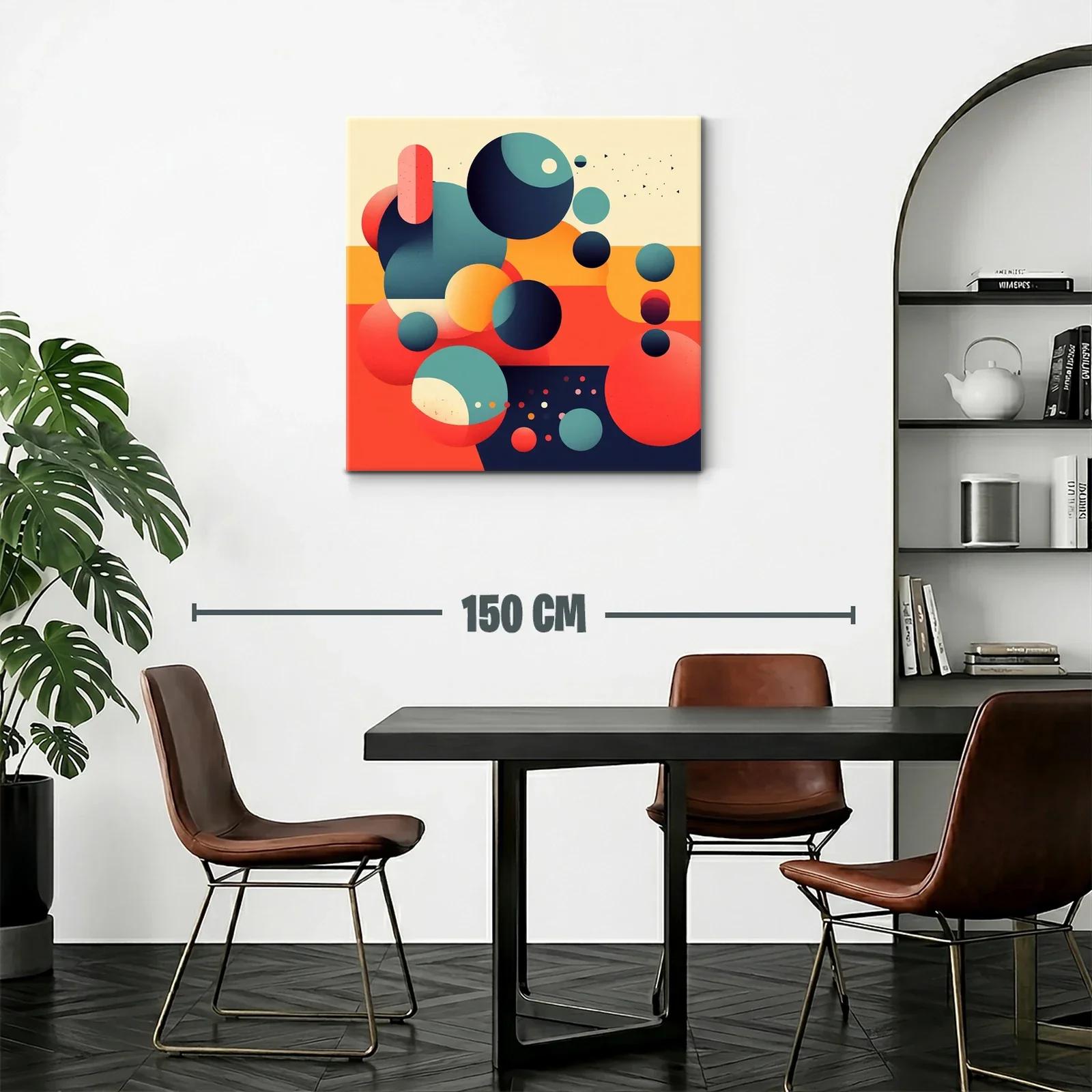 Composición abstracta con esferas en tonos cálidos y fríos — miniatura 2