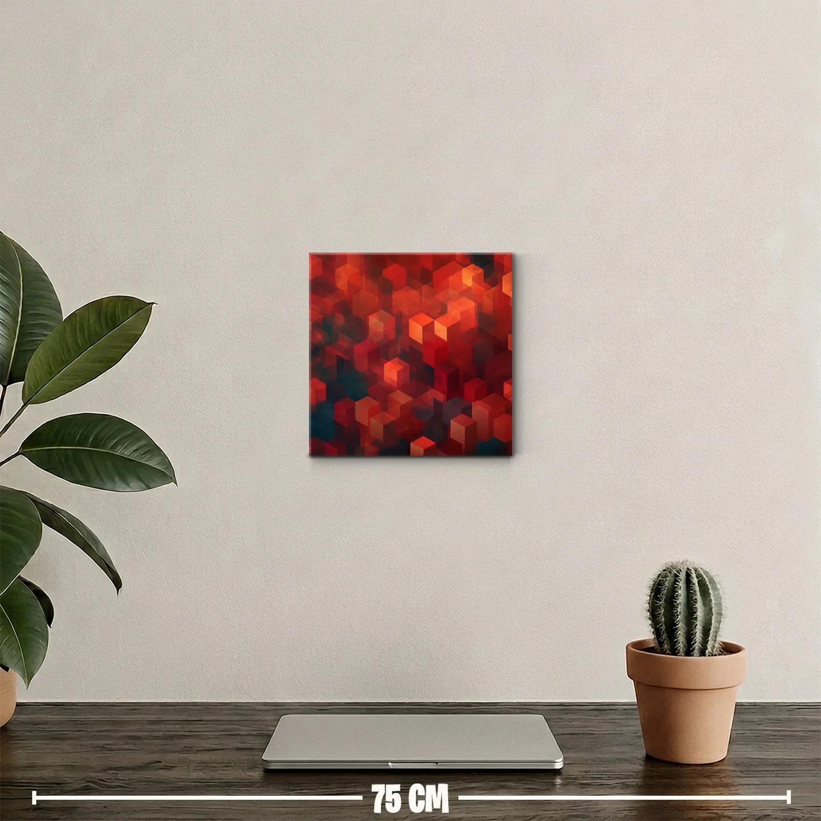 Composición abstracta con cubos en tonos cálidos — miniatura 2