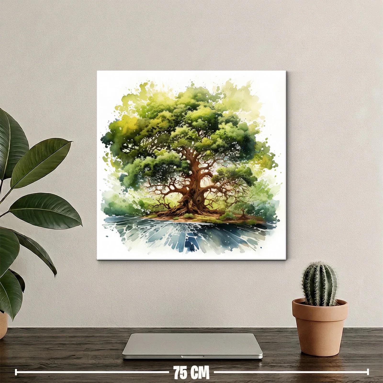 Impresionante árbol frondoso con reflejo en agua serena — miniatura 2