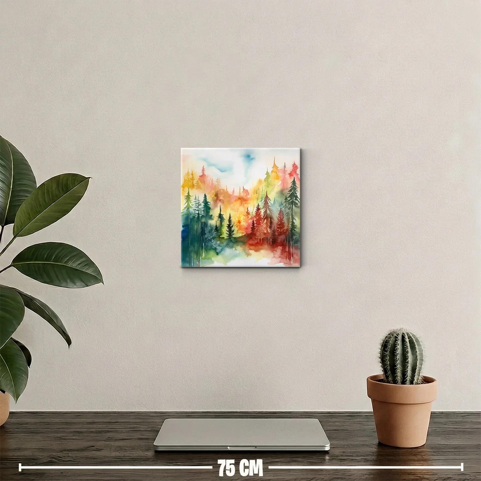 Bosque multicolor con tonos cálidos y fríos vibrantes — miniatura 2
