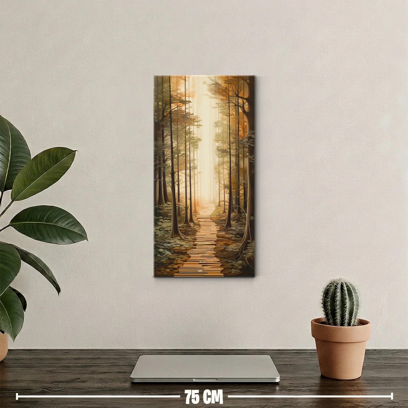 Cuadro sendero de madera entre árboles altos — miniatura 2