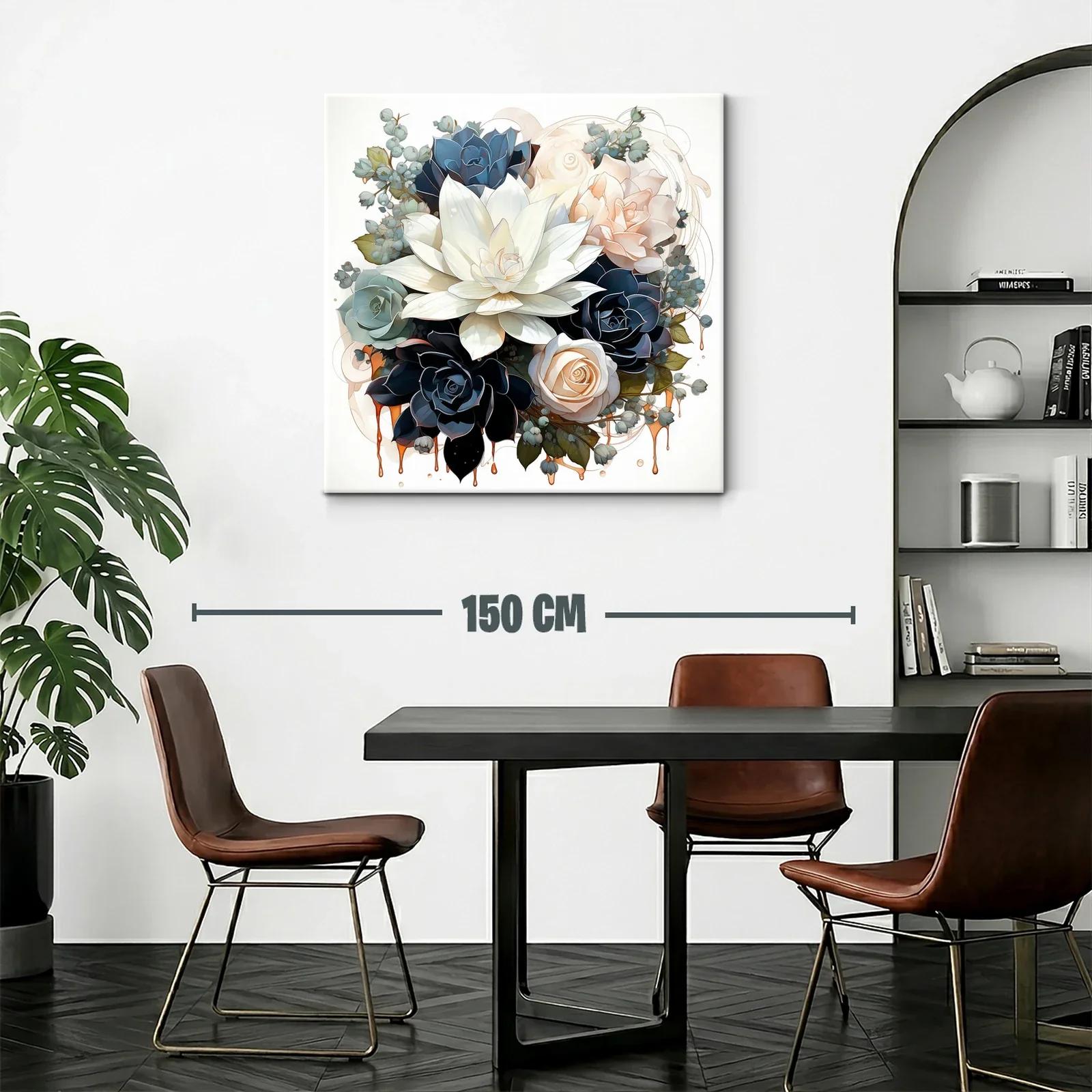 Elegante ramo de flores en tonos neutros y azules — miniatura 2