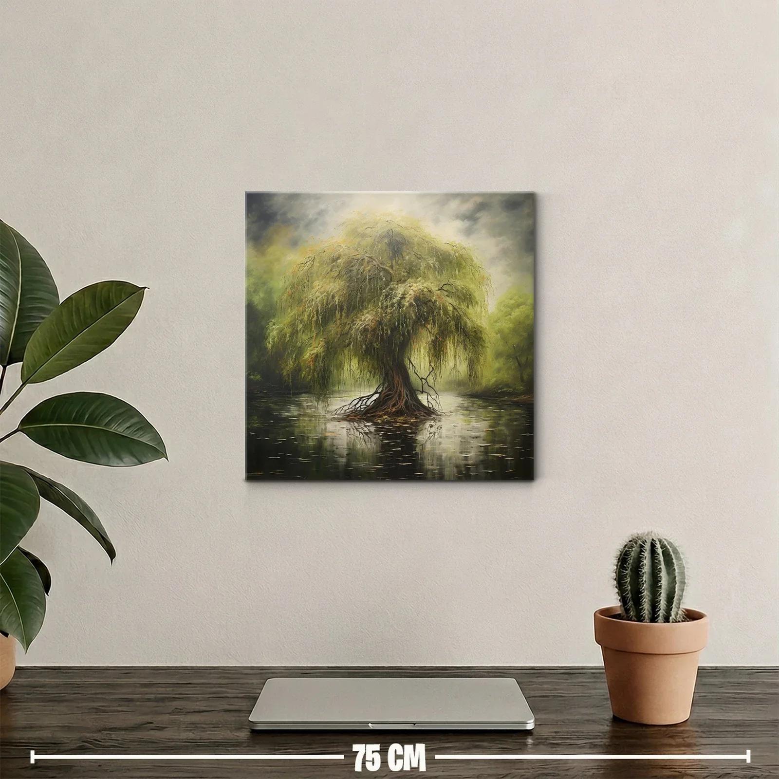 Magnífico árbol solitario reflejado en aguas tranquilas — miniatura 2