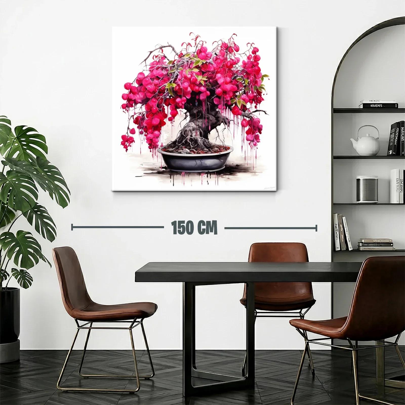 Bonsái con exuberante follaje en tonos rosas vibrantes — miniatura 2