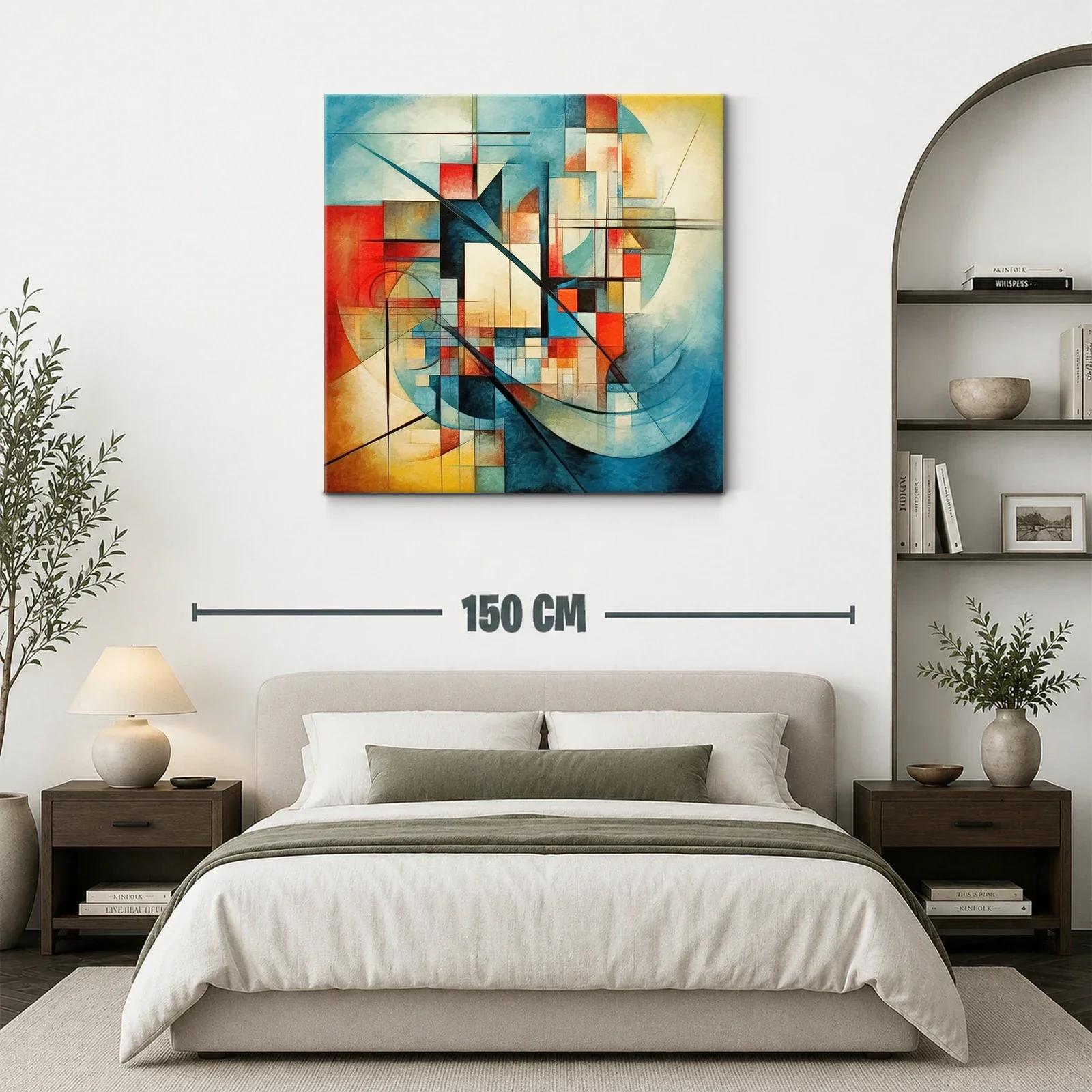 Composición geométrica abstracta con tonos vibrantes y suaves — miniatura 3
