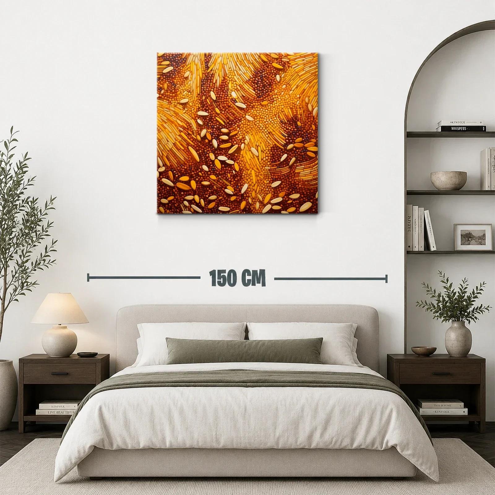 Cuadro abstracto en tonos cálidos con patrones orgánicos — miniatura 3