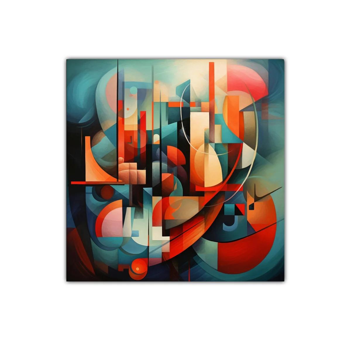 Composición abstracta con formas geométricas en tonos vivos — imagen principal