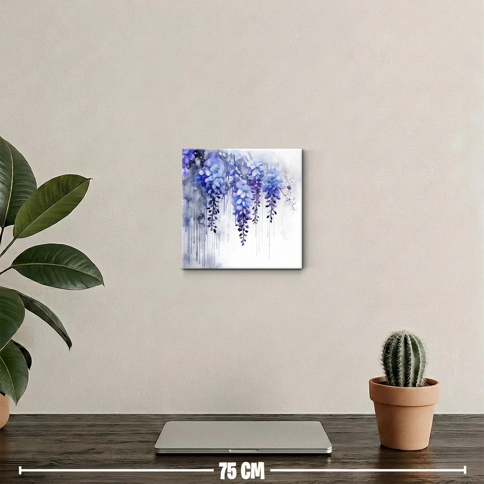 Flores en cascada en tonos violetas con efecto acuarela — miniatura 2