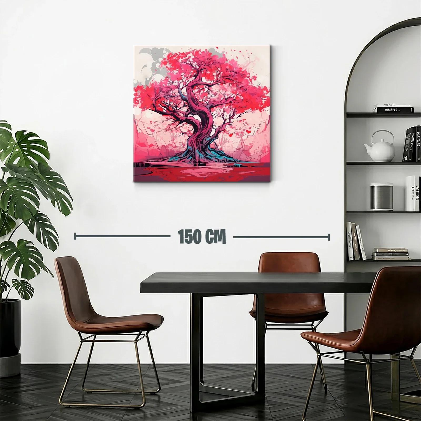 Árbol vibrante con tonos rojos y rosas impactantes — miniatura 2