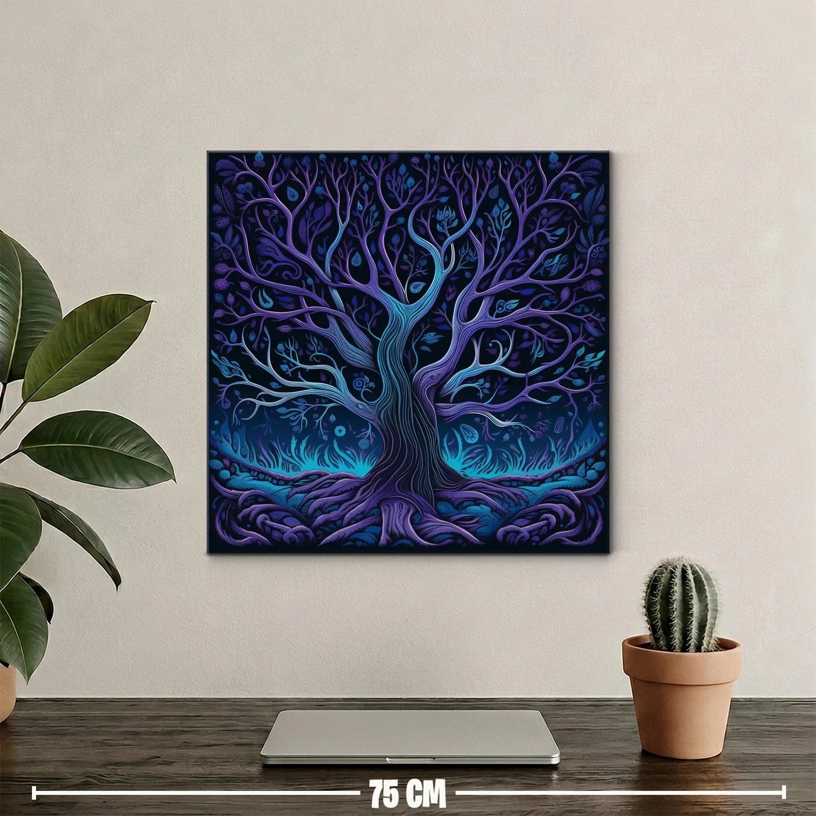 Árbol místico en tonos azules y violetas vibrantes — miniatura 2