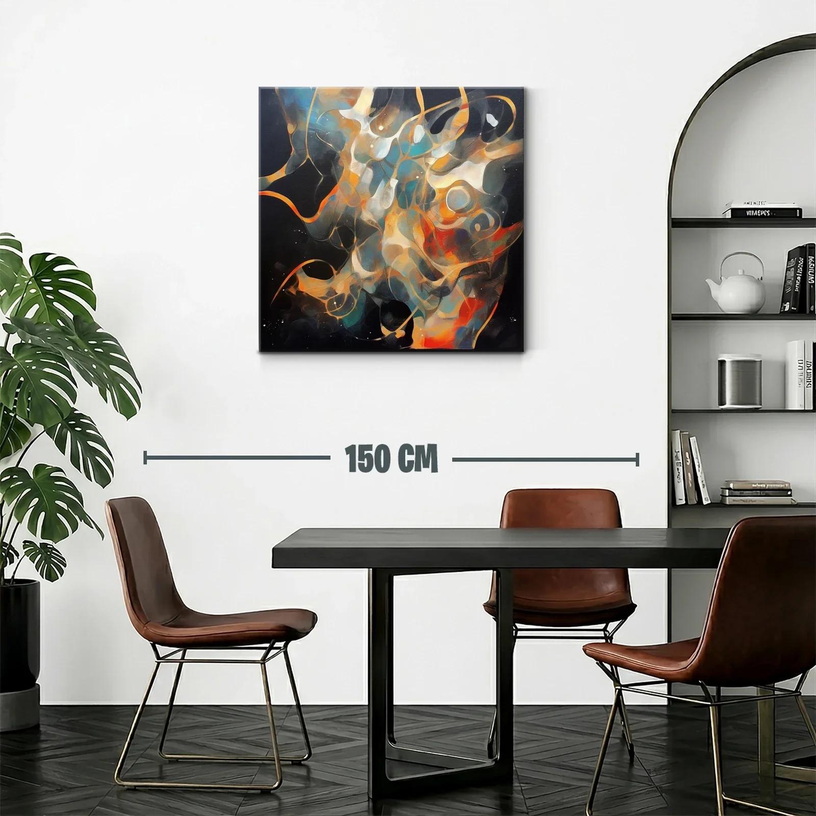Cuadro abstracto con formas fluidas y tonos vibrantes — miniatura 2