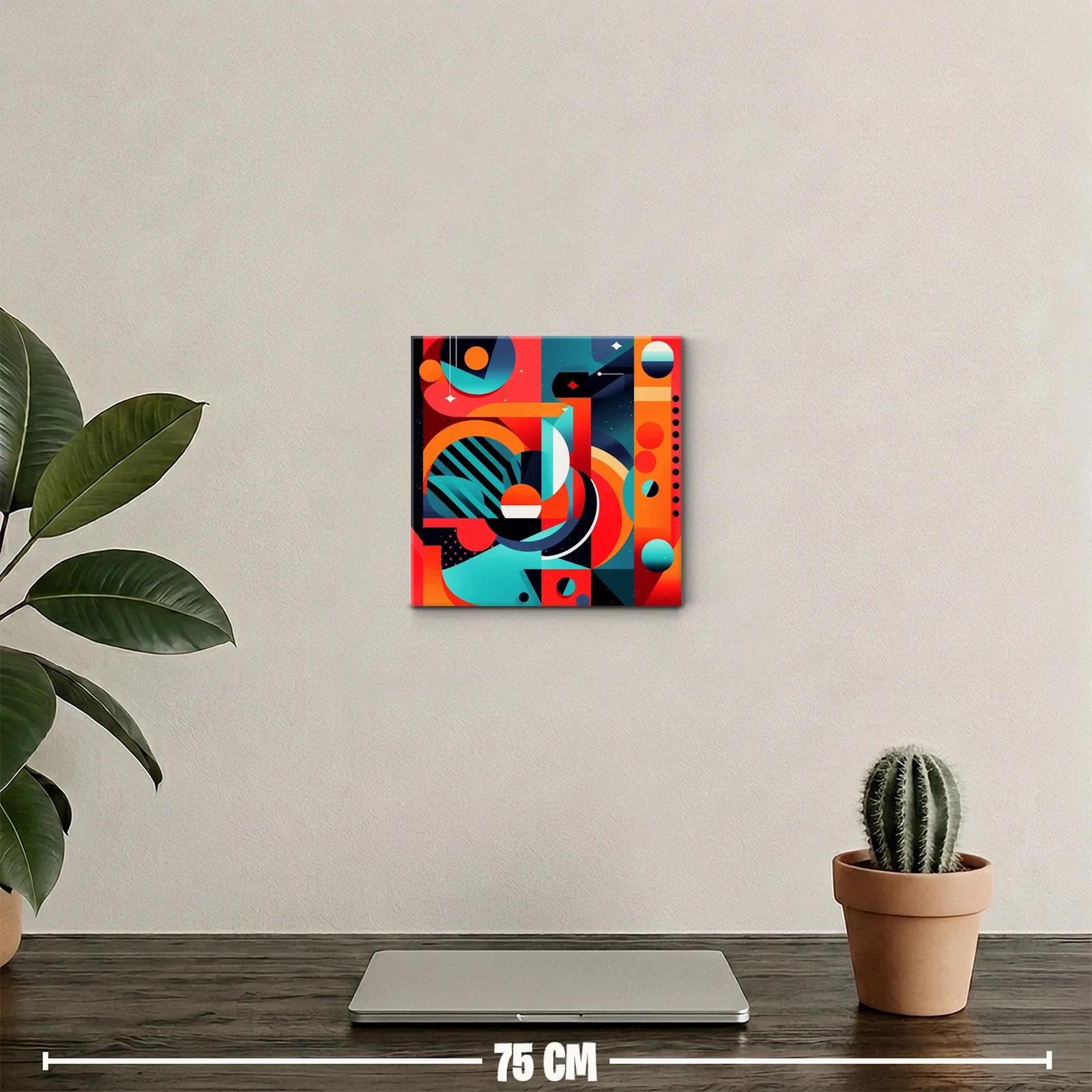 Composición geométrica vibrante con tonos cálidos y contrastes frescos — miniatura 2