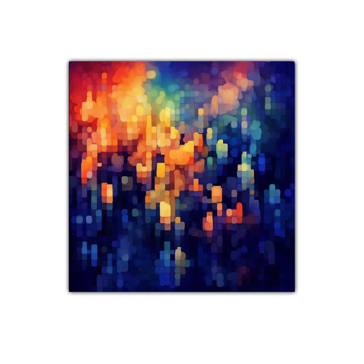 Cuadro Abstracto con Efecto Bokeh en Tonos Vibrantes — miniatura 1