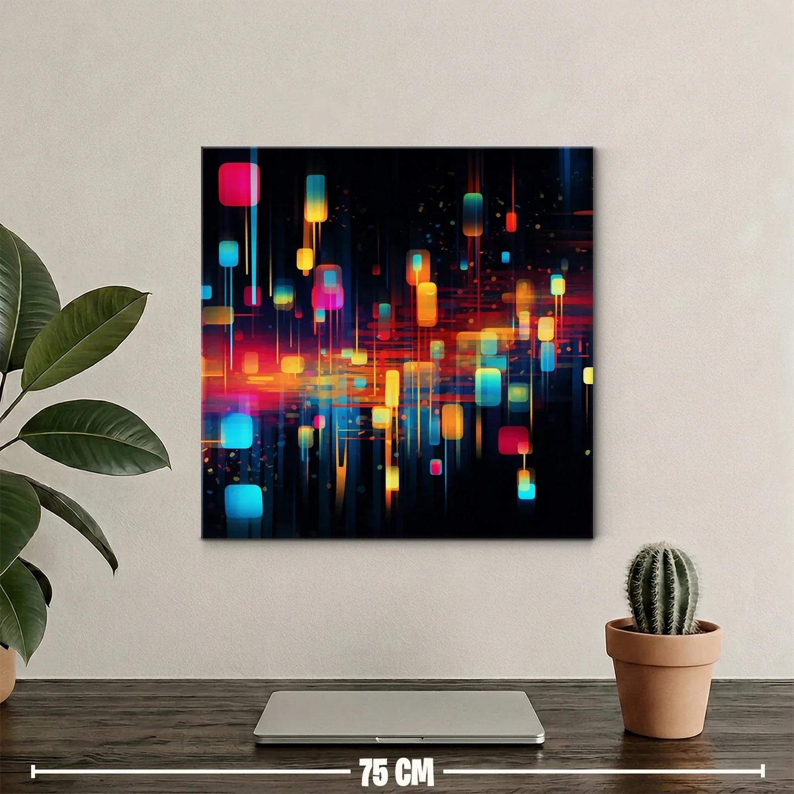 Composición abstracta luminosa en tonos cálidos y fríos — miniatura 2