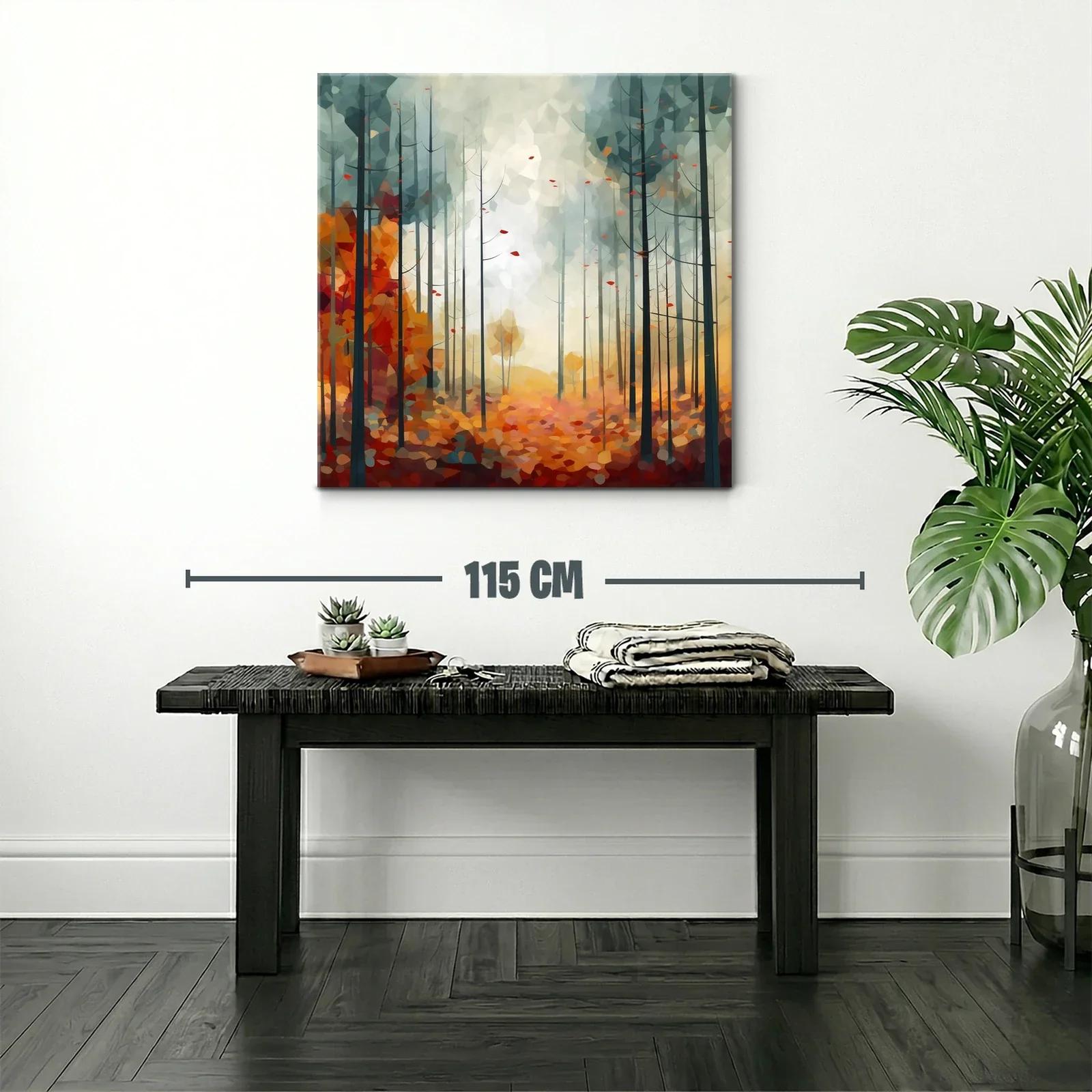Bosque abstracto otoñal con tonos cálidos y suaves — miniatura 2