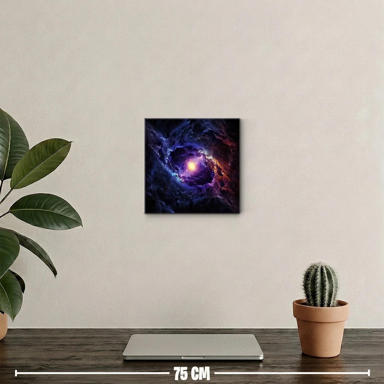 Espiral cósmica con luz central brillante en tonos azules y morados — miniatura 2