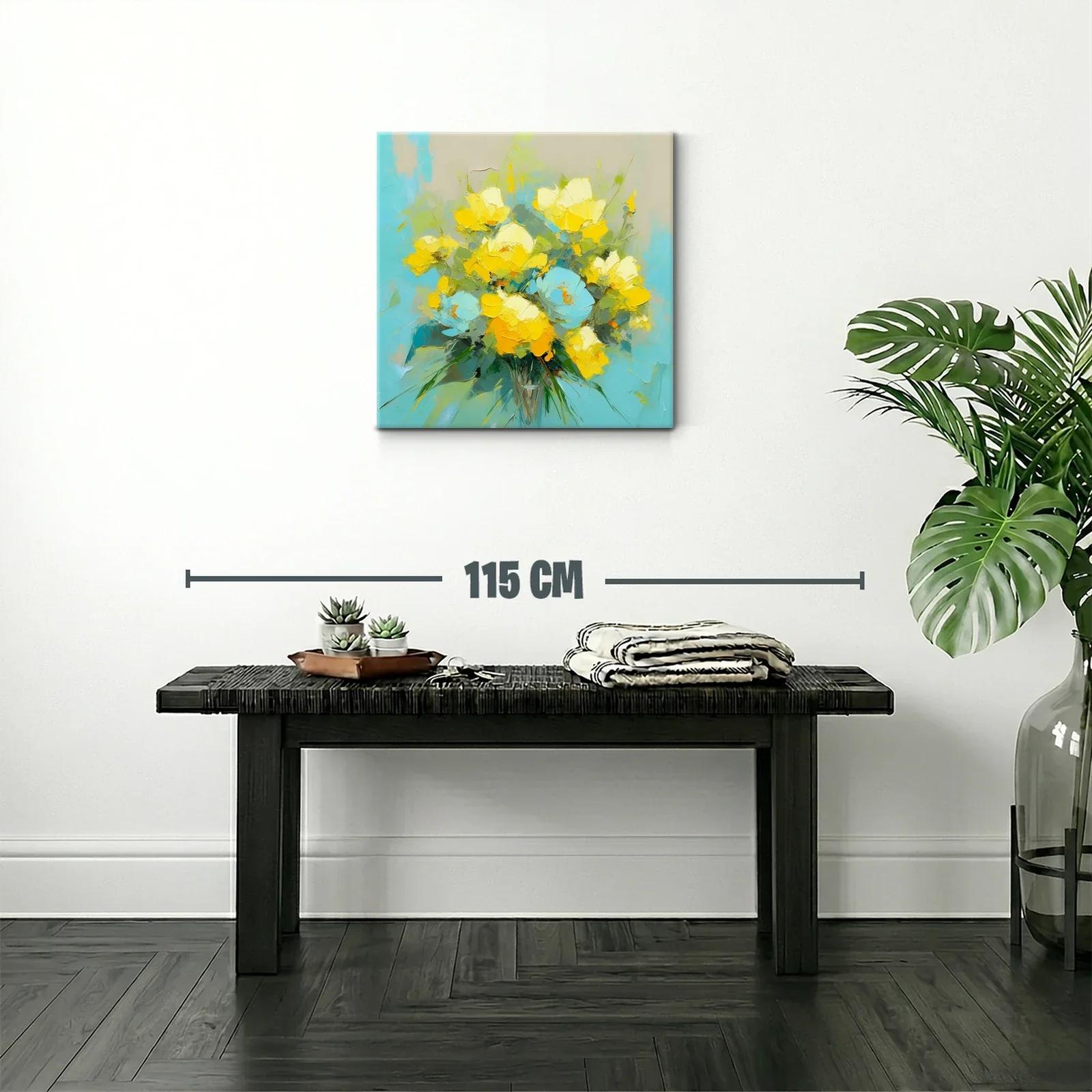 Ramo vibrante de flores en tonos amarillos y azules — miniatura 2