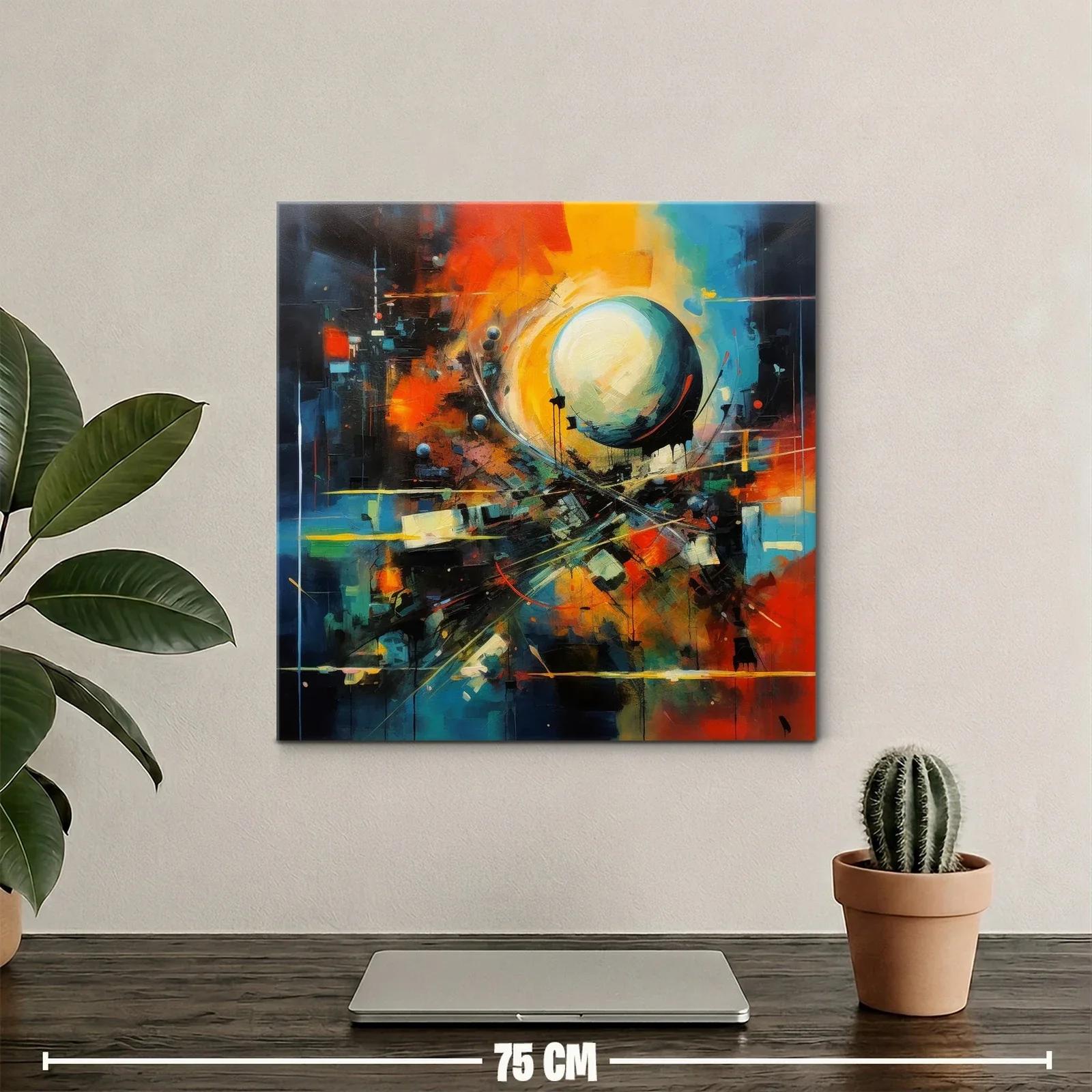 Composición vibrante con esfera luminosa y contrastes intensos — miniatura 2