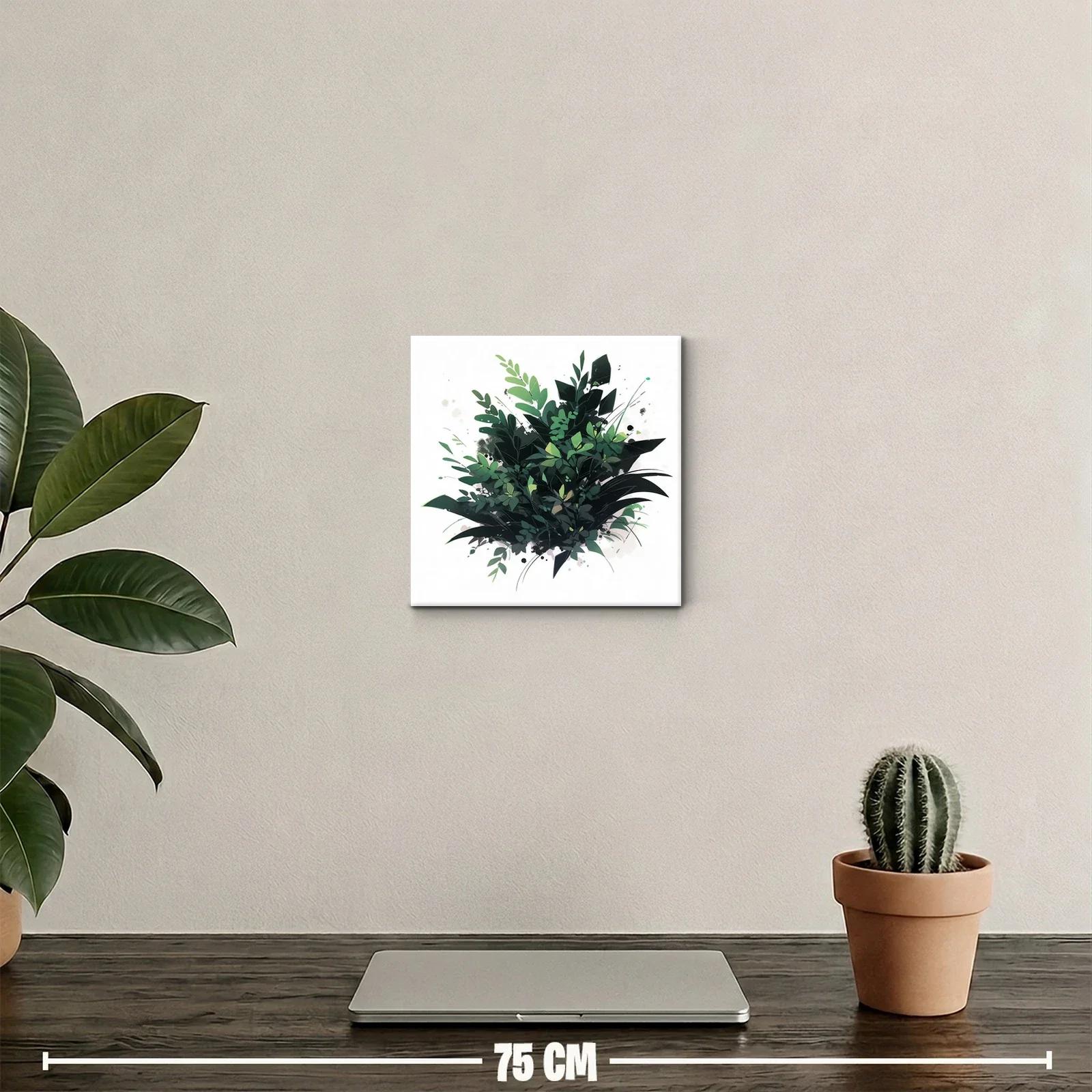Cuadro decorativo con composición de hojas verdes vibrantes — miniatura 2