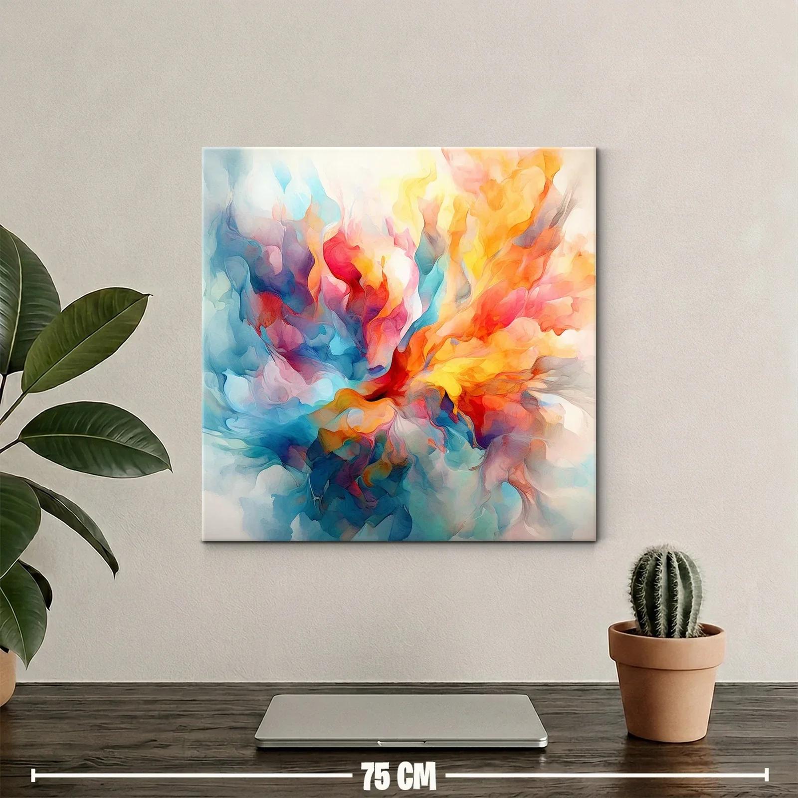 Composición abstracta en vibrantes tonos cálidos y fríos — miniatura 2
