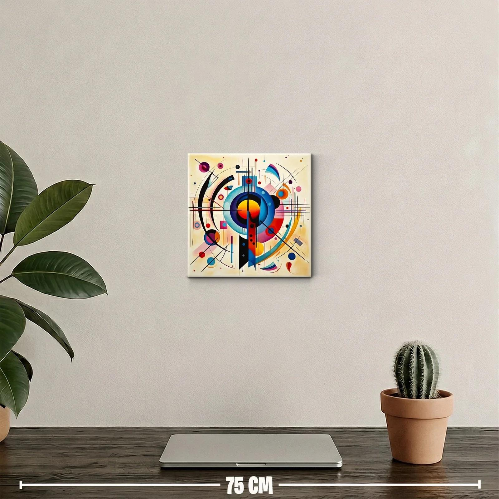 Cuadro abstracto con formas geométricas y colores vibrantes — miniatura 2