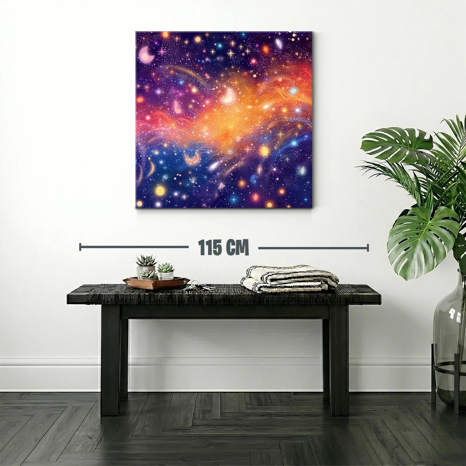 Cuadro Universo Abstracto con Estrellas y Luz Vibrante — miniatura 2