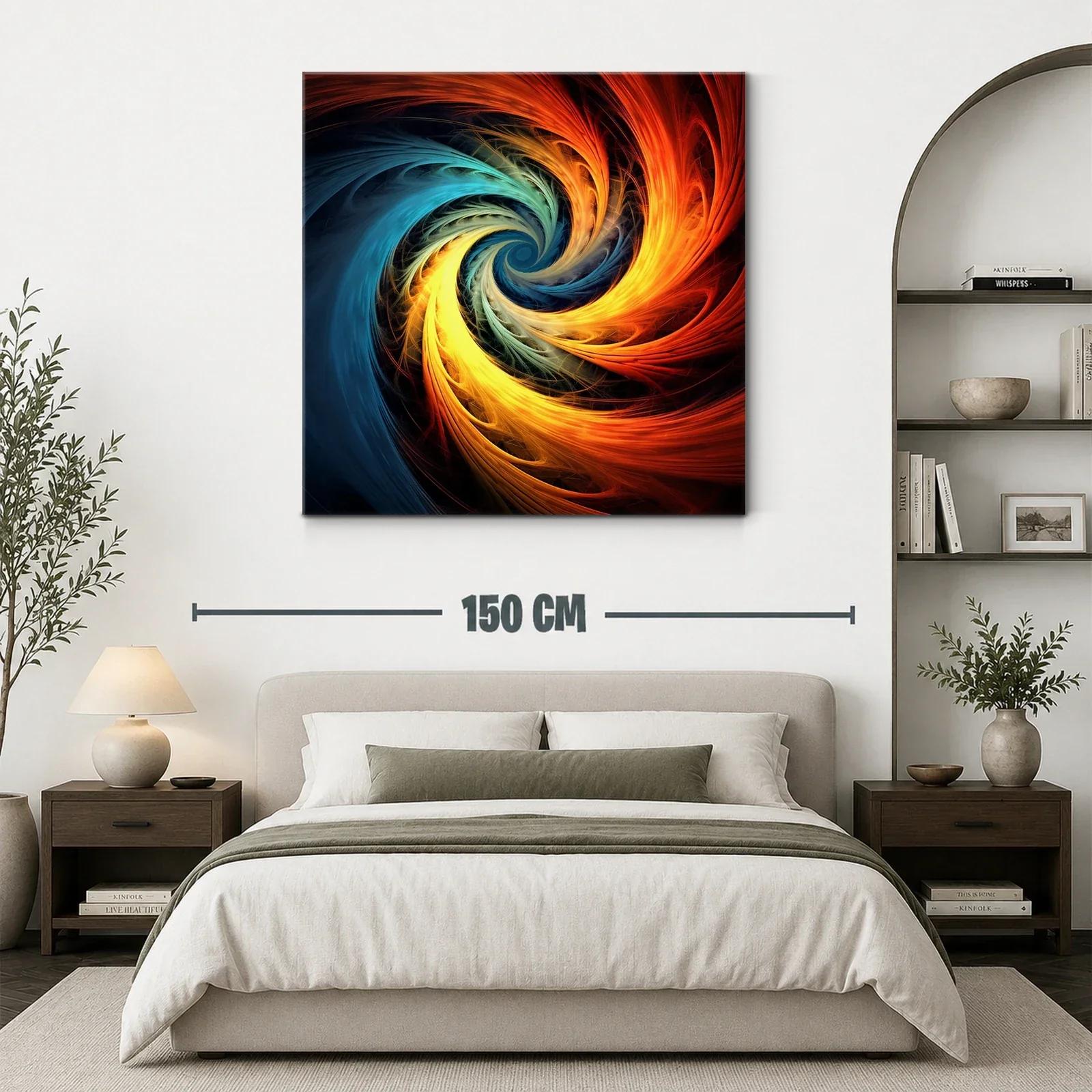 Cuadro abstracto espiral en cálidos tonos fusionados — miniatura 3