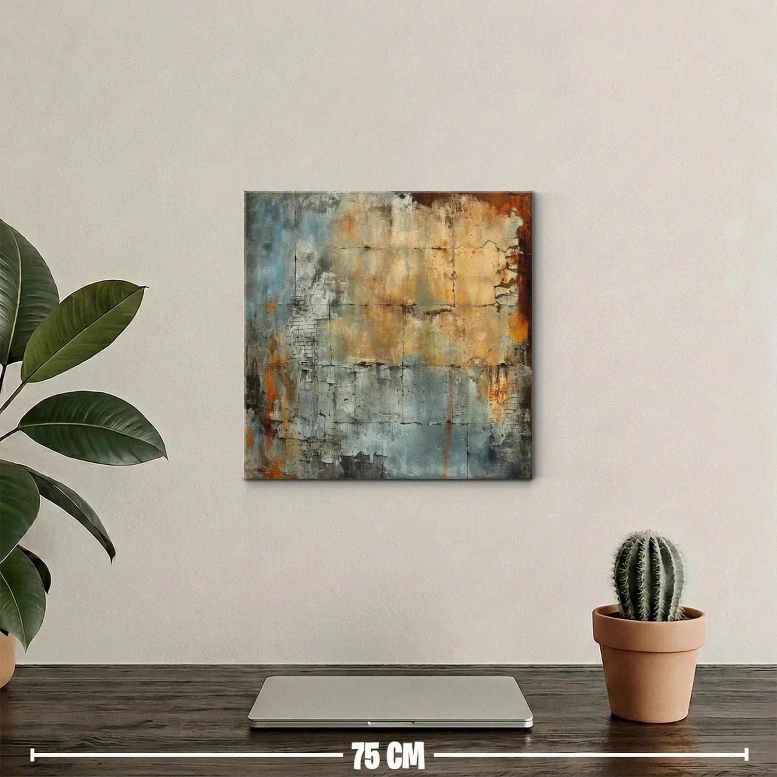 Composición abstracta en tonos tierra y azulados — miniatura 2
